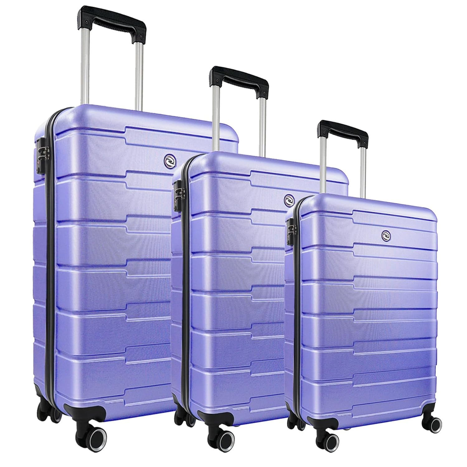 Homeika 3 Piece Luggage Sets, Hardside Suitcase Set with TSA Lock, Multi-Size Hardside Luggage with Spinner Wheels for Travel Trips Business,Purple (20"/24"/28")