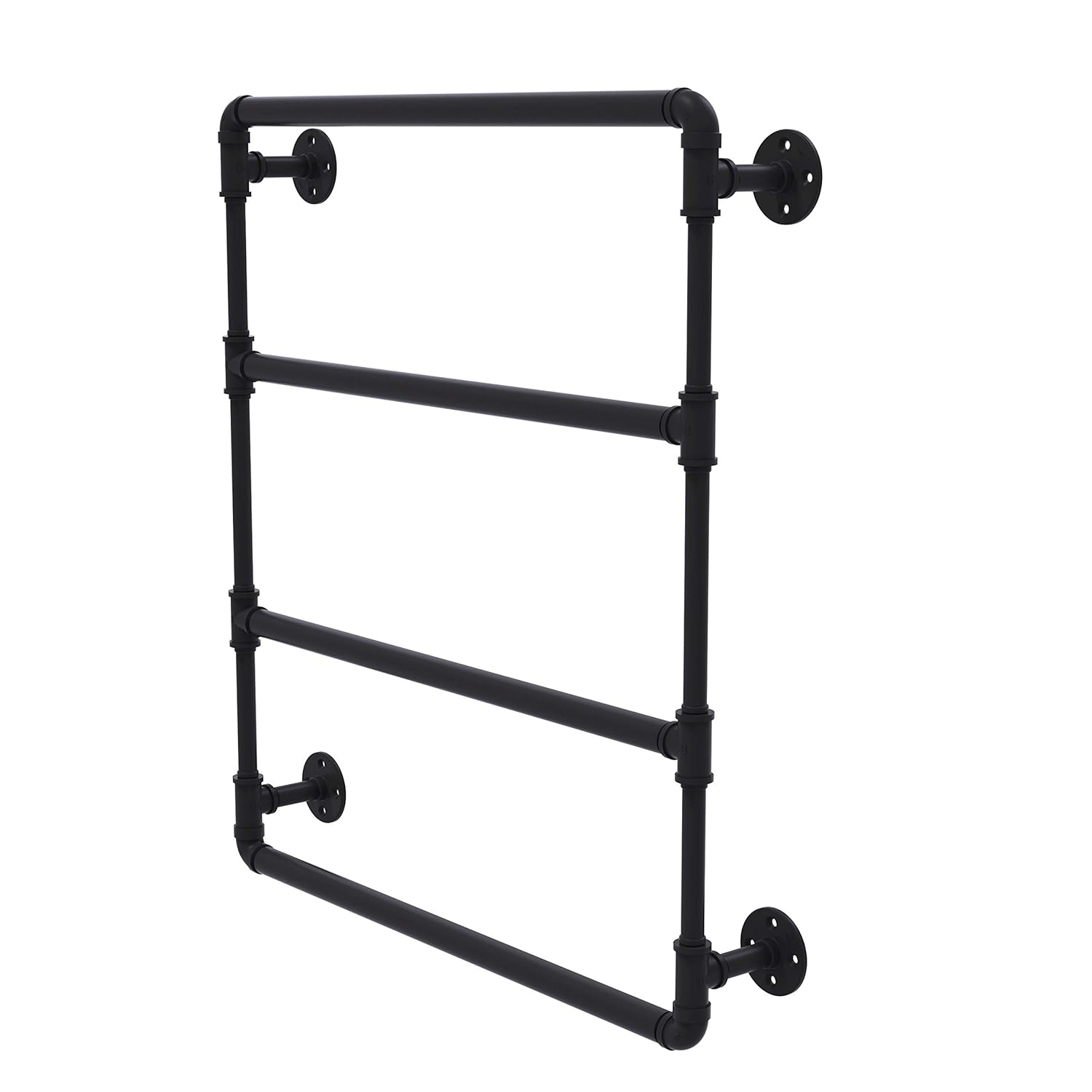 Allied Brass Pipeline 24-in double Matte Black Wall Mount Double Towel Bar