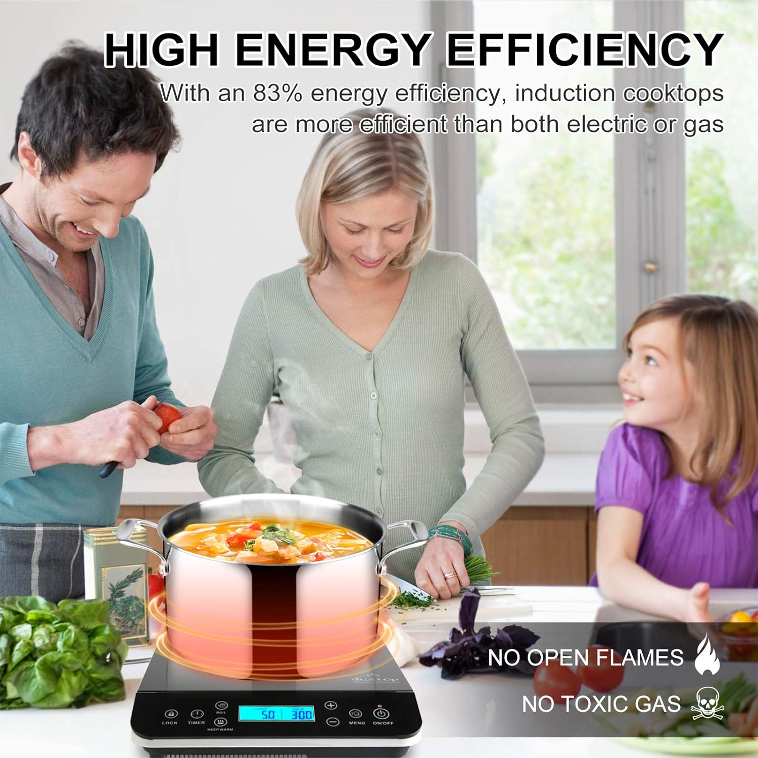 Duxtop Induction Electric Stove Cooktop in Black with Single Burner