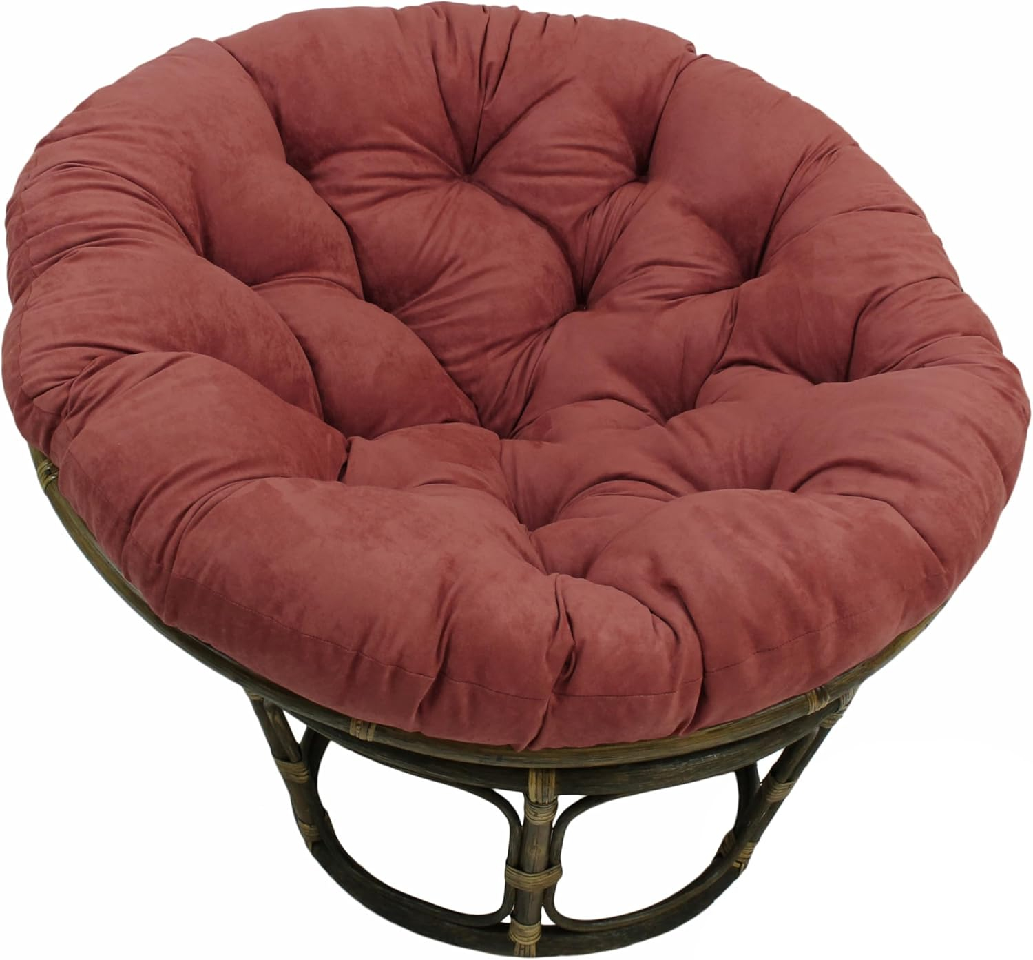 44-inch Solid Micro Suede Papasan Cushion (Fits 42-inch Papasan Frame) - Red Wine