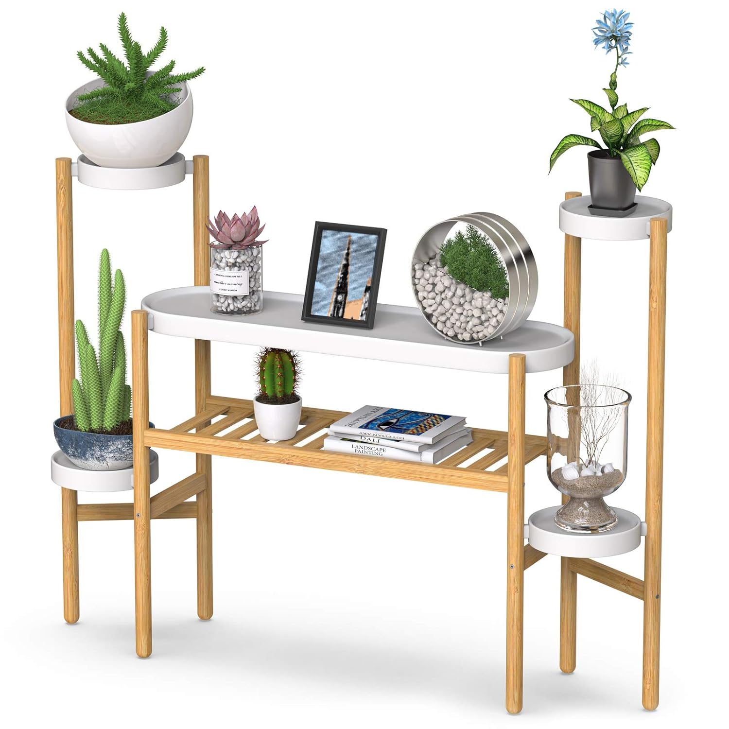 Corner Plant Stand Indoor, 3 Tier Tall Bamboo Plant Stand Holder & Plant Shelf Display Rack for Indoor Home Decor (3 Tier Stand)