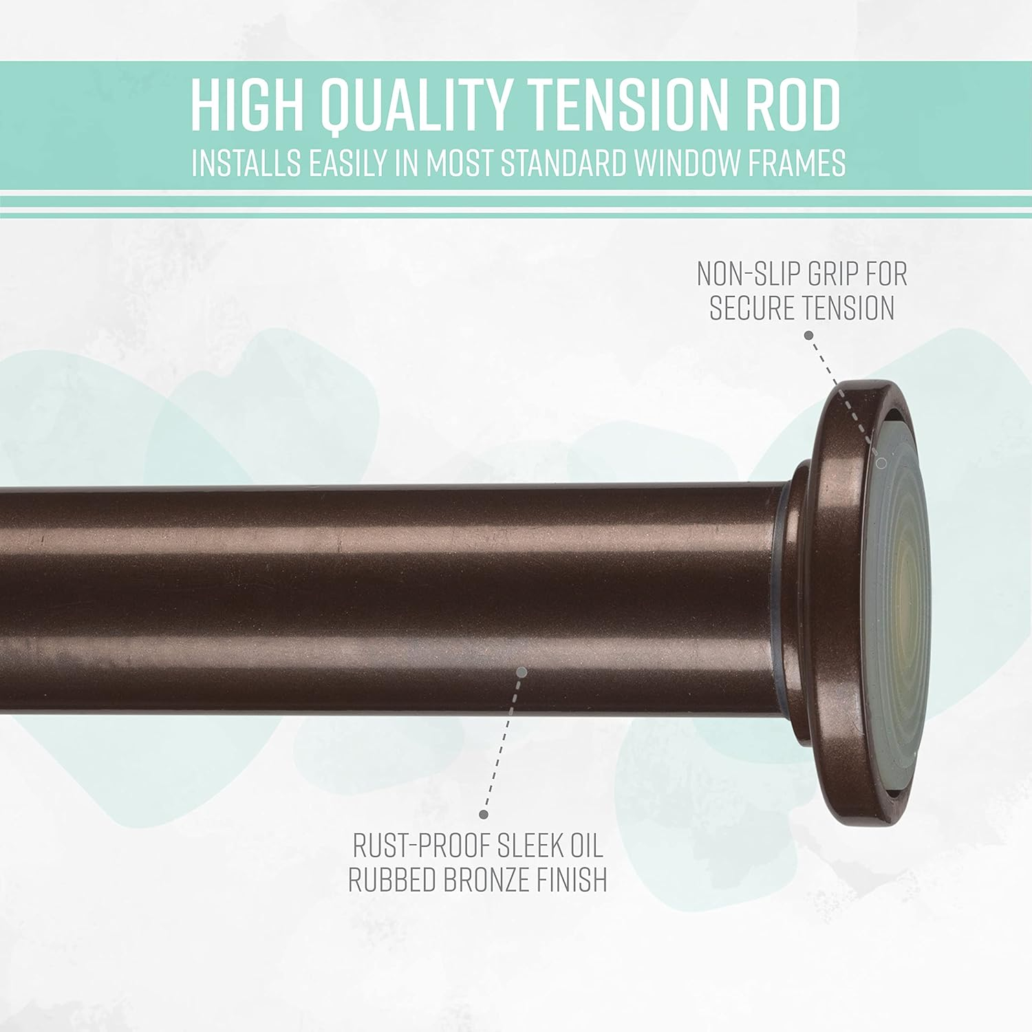 Home Details 42" to 74" Adjustable Straight Shower Curtain Tension Rod, Oil Rubbed