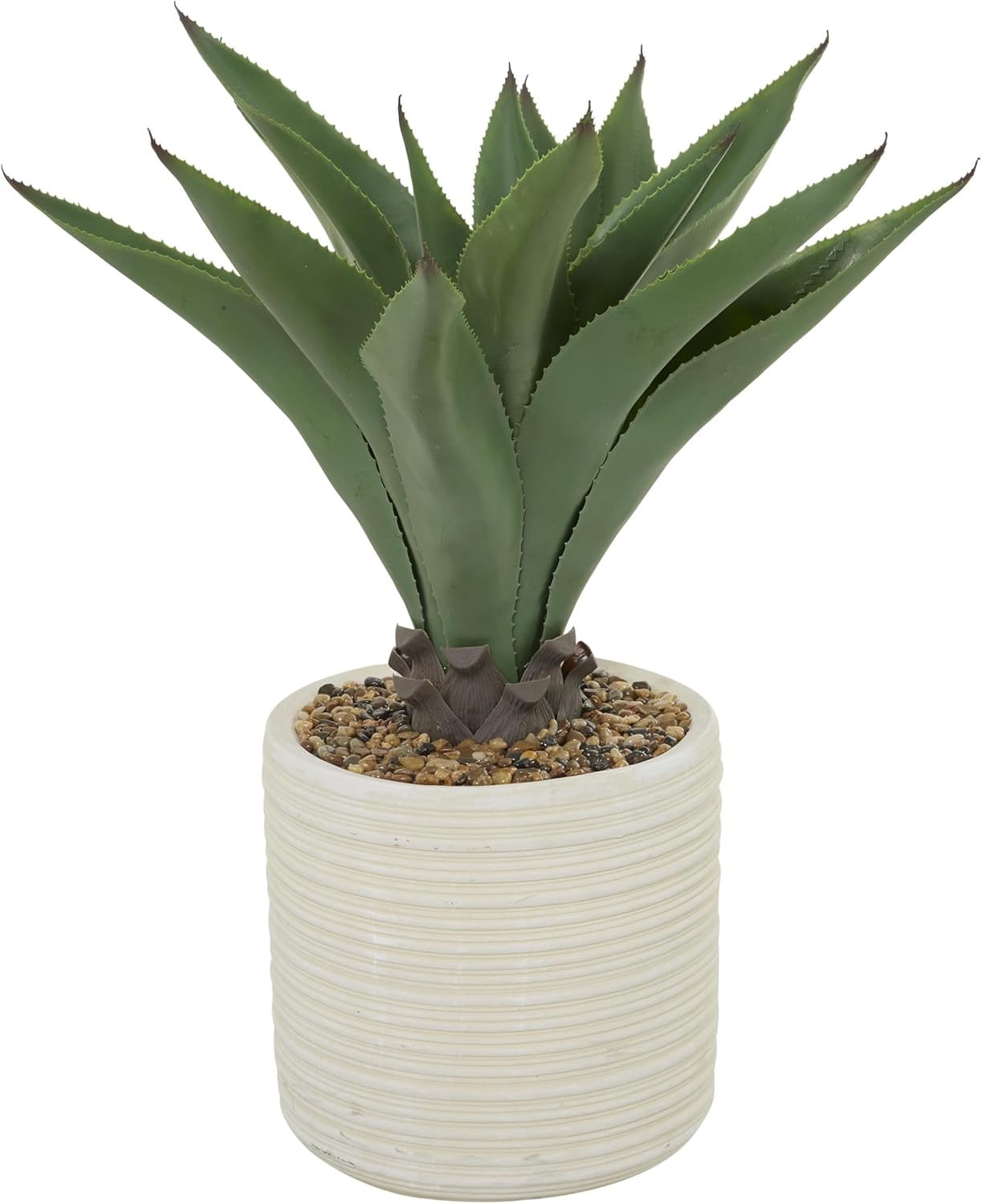 DecMode 31" Artificial Agave Plant in Realistic Leaves and Beige Ceramic Pot