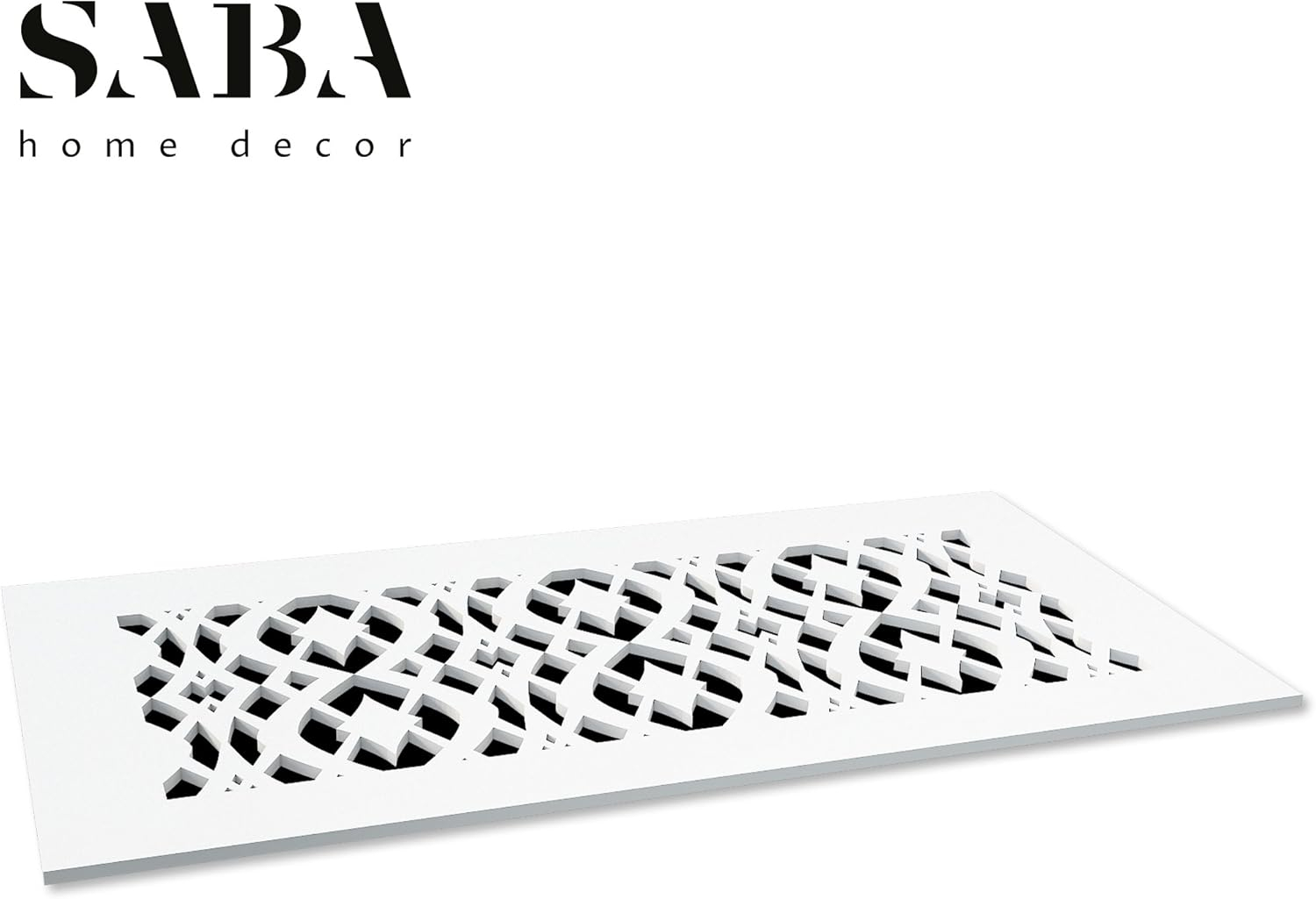 SABA Home Decor Air Vent Cover Grille - Acrylic Fiberglass 6" x 8" Duct Opening (8" x 10" Overall) White Finish Decorative Register Covers for Walls and Ceilings, Charlotte (6" x 8", White)