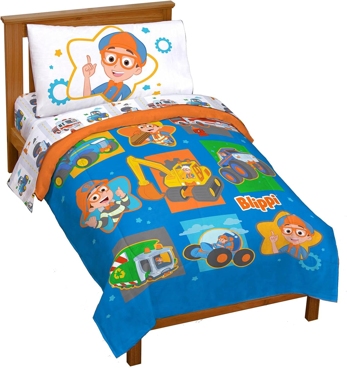 Jay Franco & Sons Blippi How Does This Work Bed Set with Sham Toddler