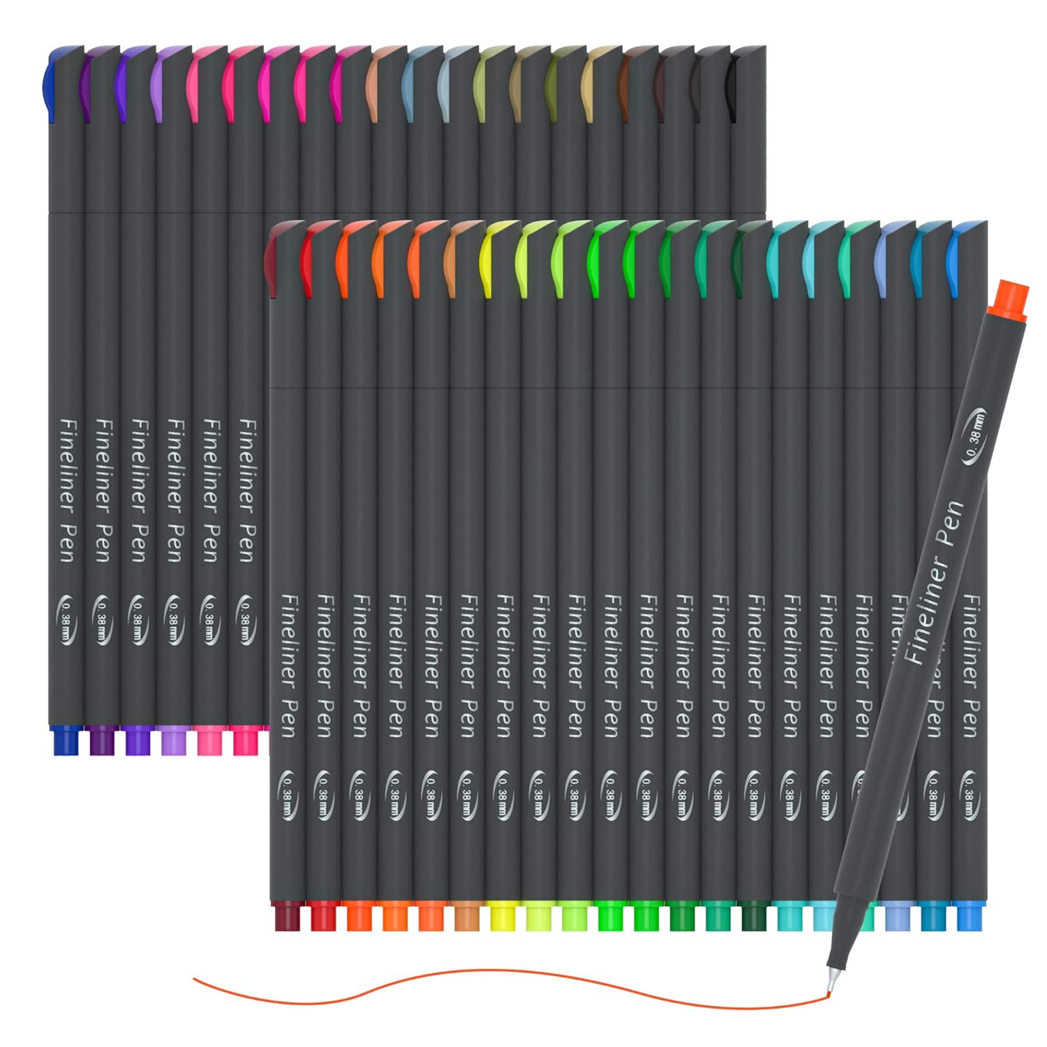 46 Pack Journal Planner Colored Pens, Lineon 40 Colors Fineliner Pens with 6 Different Stencils, Perfect Set for Journal Planner Note Calendar Coloring