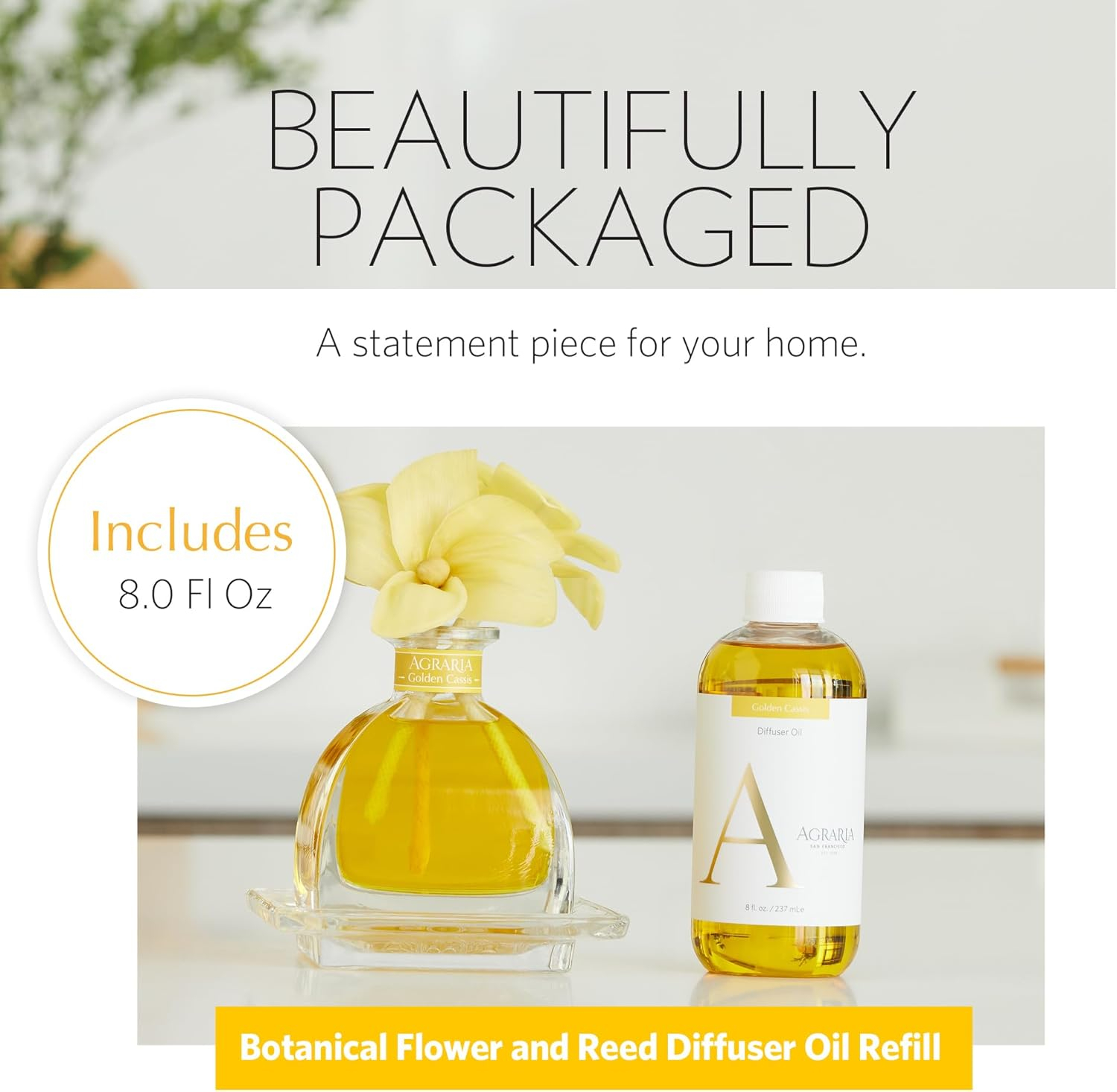 Golden Cassis 8 oz. Diffuser Refill for Home Fragrancing