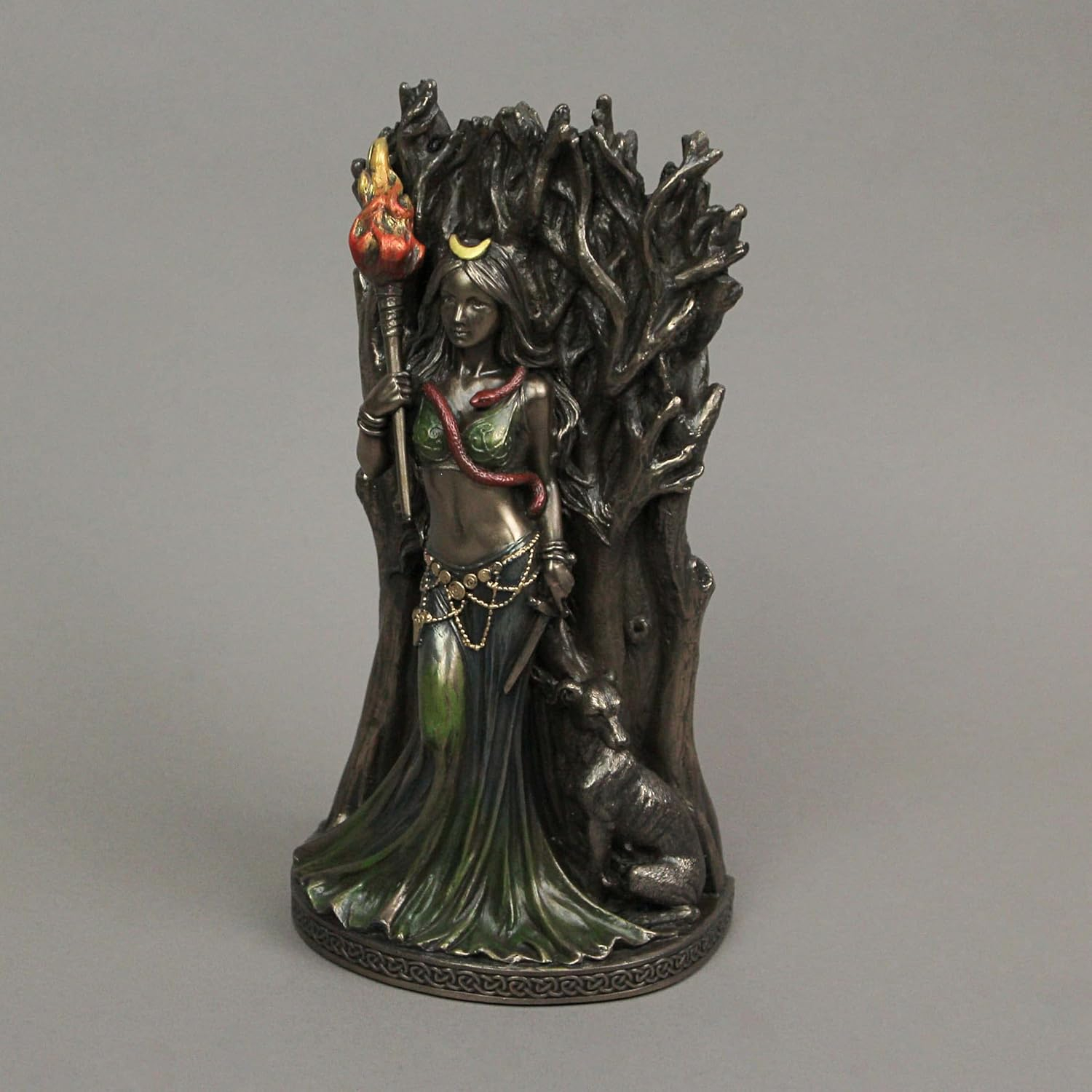 Veronese Design 8 1/4" Hecate Greek Goddess of Magic and Her Hound