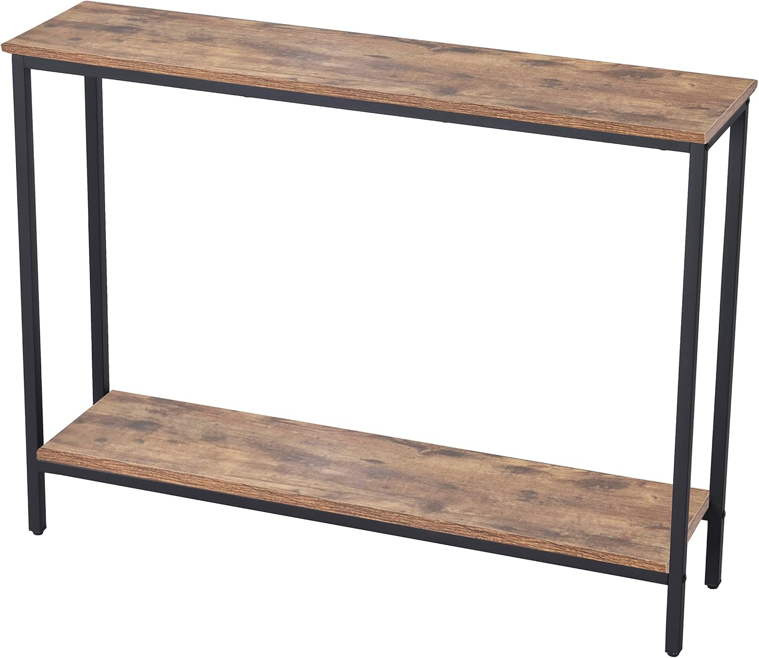 HOOBRO Narrow Console Table, 29.5" Small Entryway Table, Thin Sofa Table, Side Table, Display Table, for Hallway, Bedroom, Living Room, Foyer, Rustic Brown and Black BF75XG01