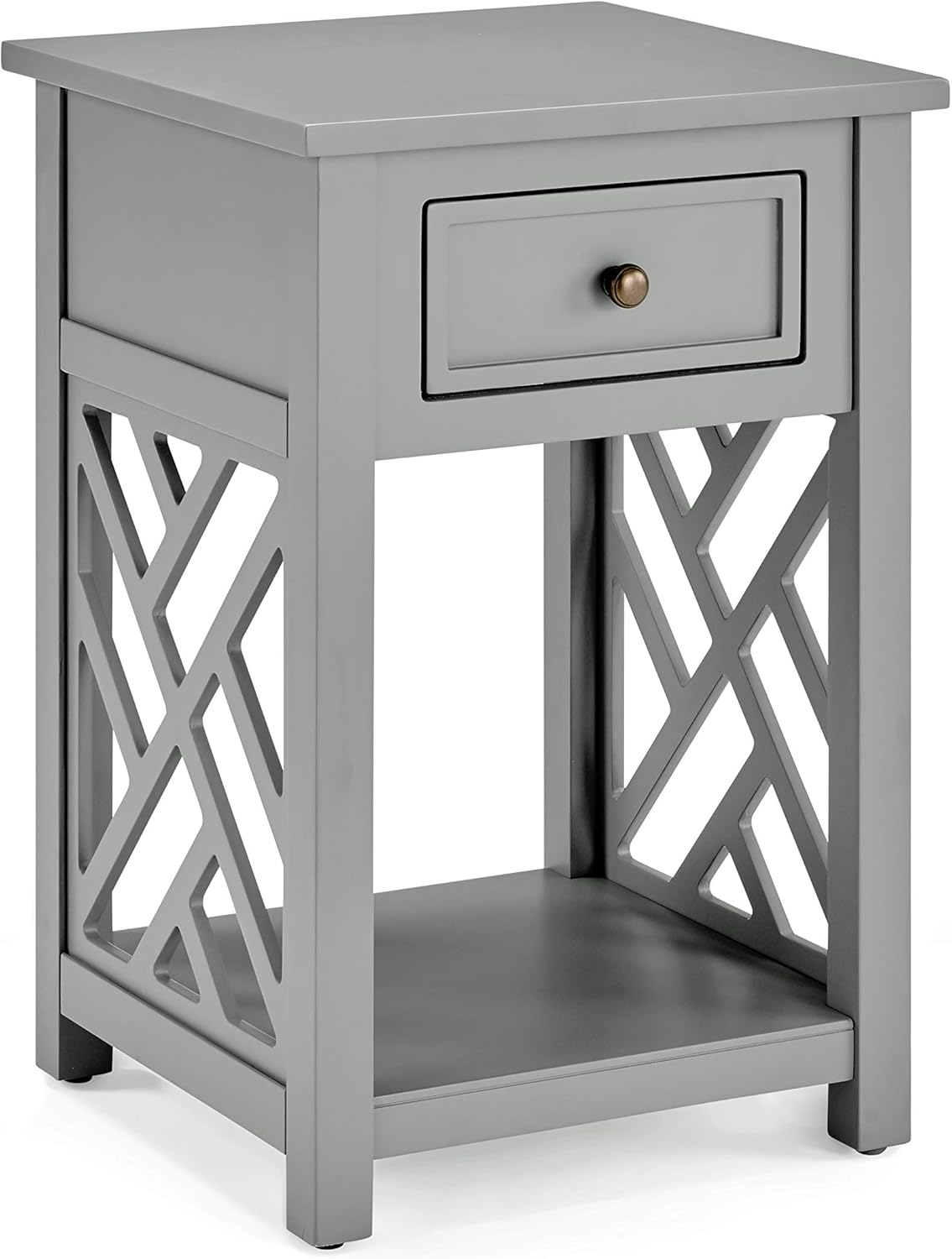 Alaterre Furniture Coventry Indoor Modern Storage Wood Square End Table, Gray