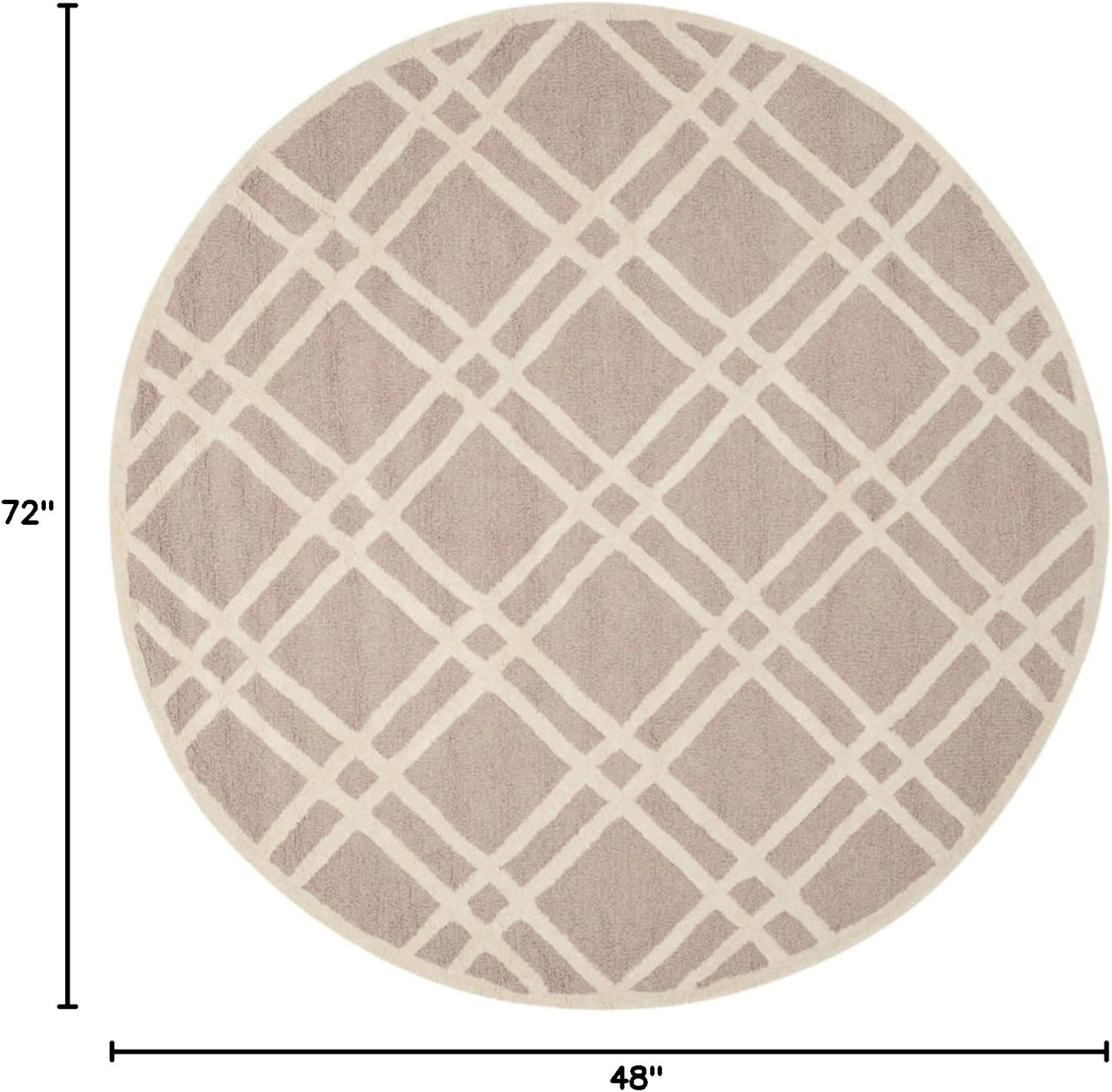 Elegant Silver & Ivory Hand-Tufted Wool 4' x 6' Rug