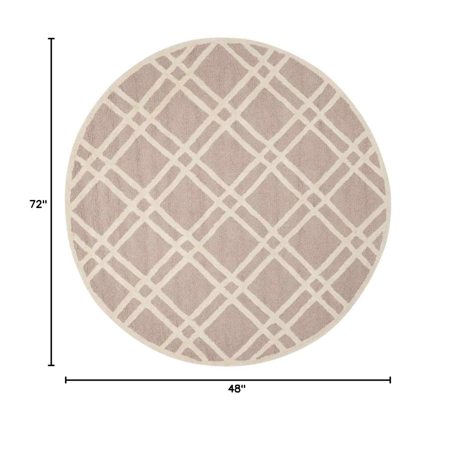 Elegant Silver & Ivory Hand-Tufted Wool 4' x 6' Rug