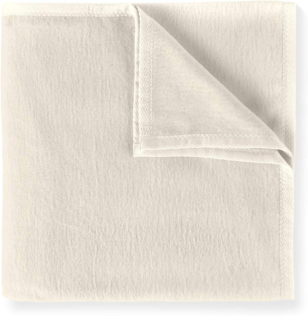 Linen Twin/Twin XL Cotton Blanket with Textured Binding