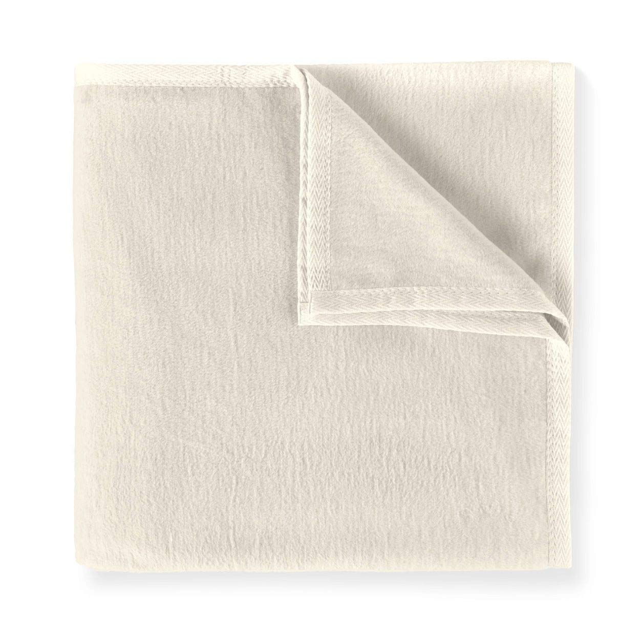 Linen Twin/Twin XL Cotton Blanket with Textured Binding