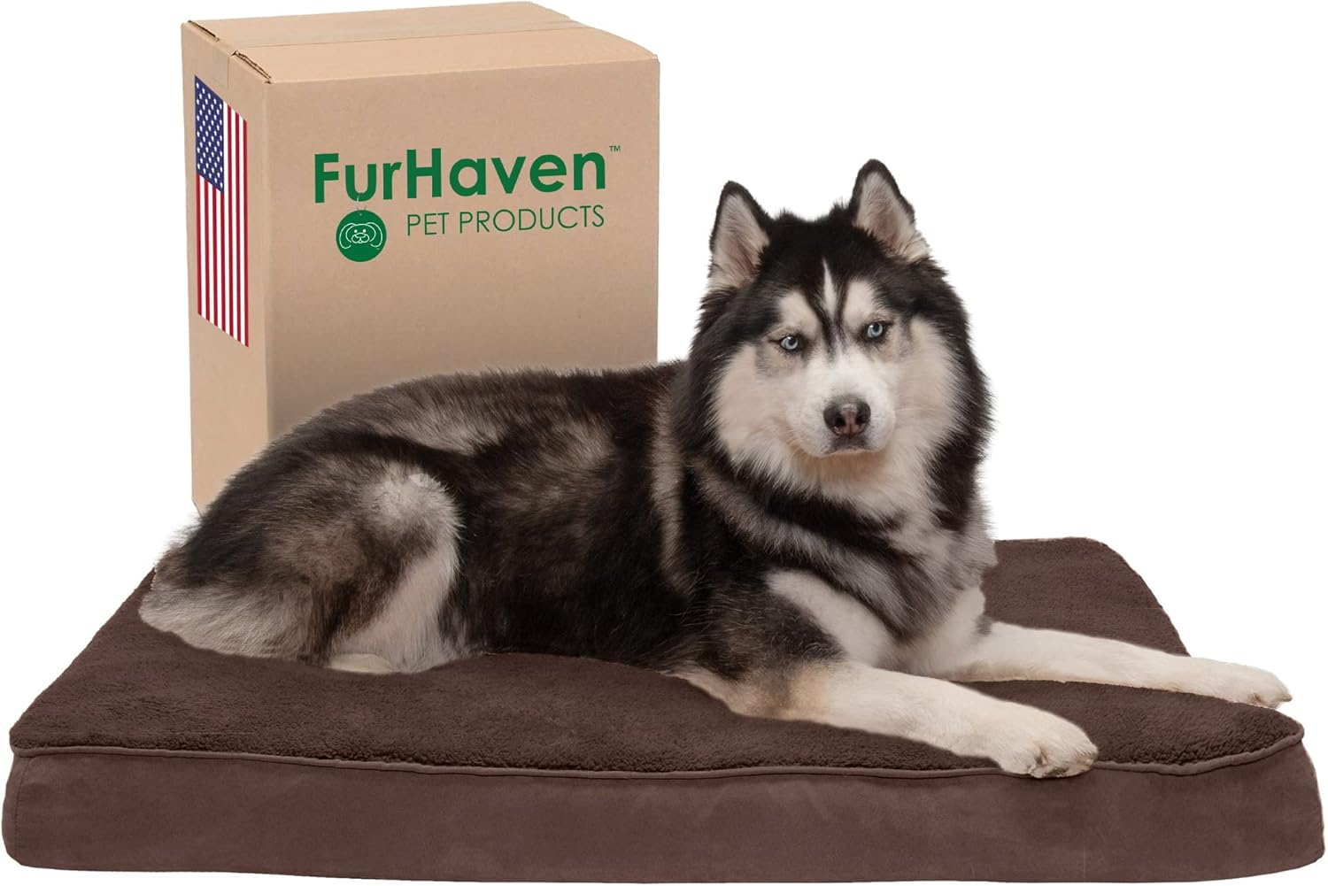 X-Large Orthopedic Chocolate Faux Fur Pet Bed