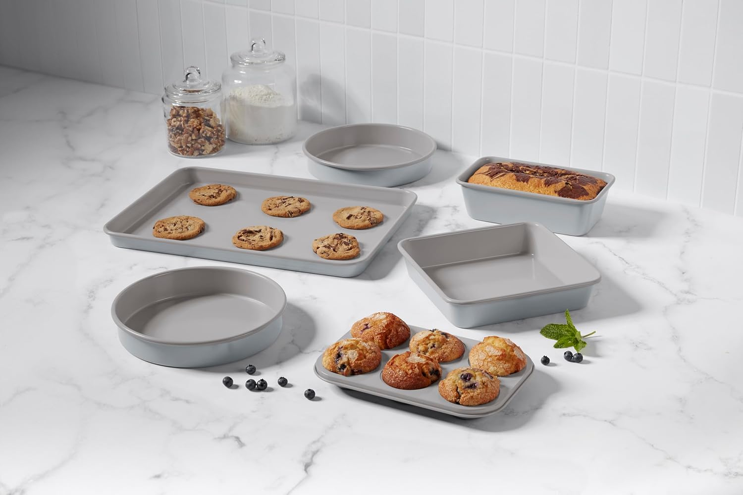 Cuisinart Chef's Classic Ceramic 6-Piece Culinary Collection Ceramic Nonstick Bakeware Set - Gorgeous Gray