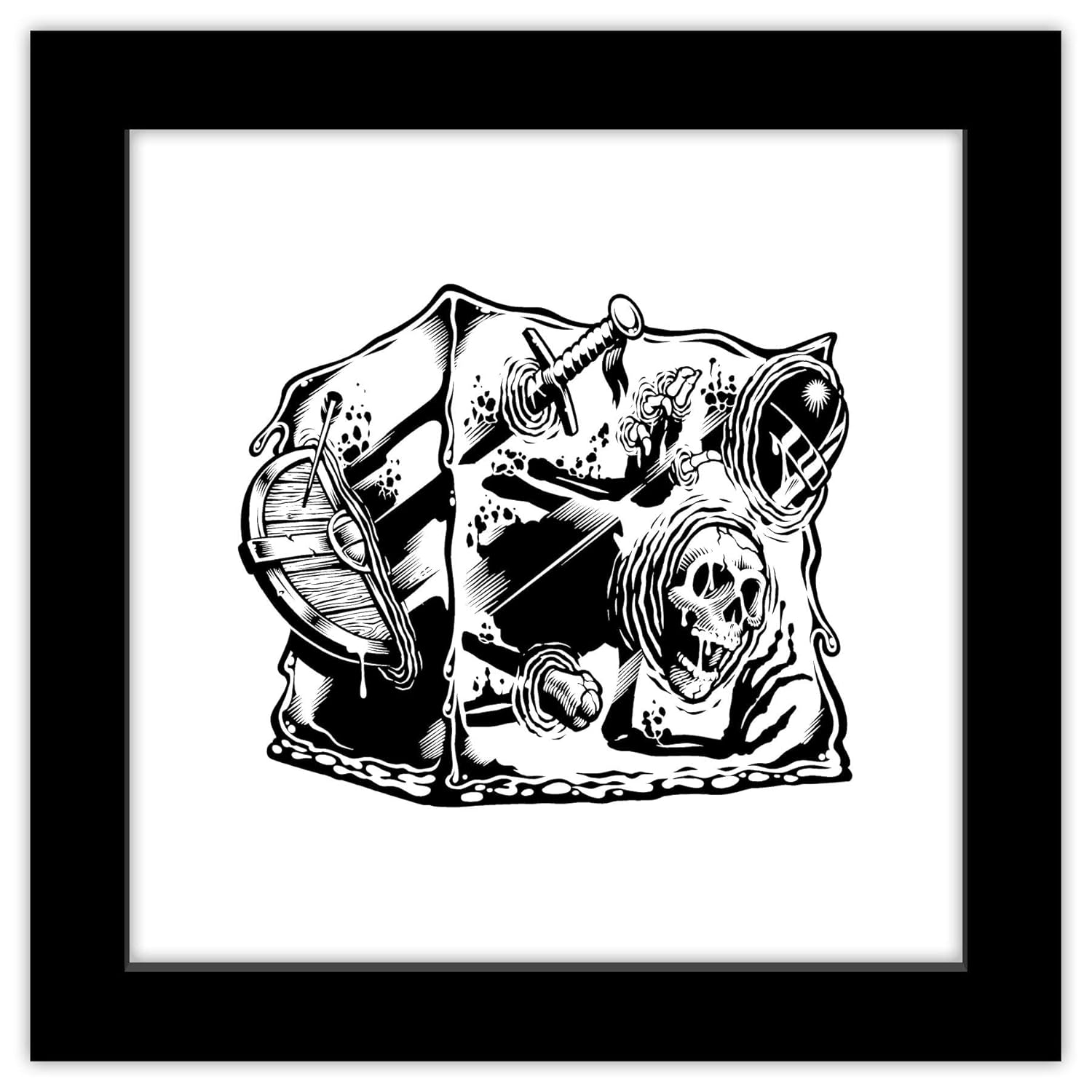 Gallery Pops Dungeons & Dragons - Classic Gelatinous Cube Wall Art, Black Framed Version, 12" x 12"