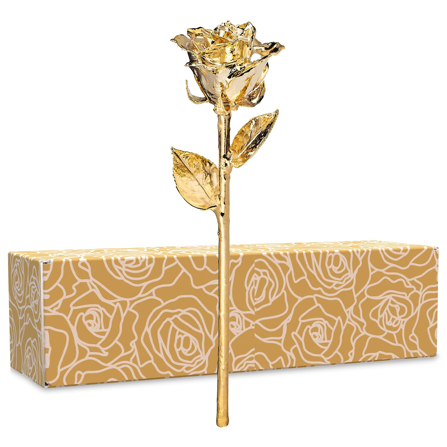 24K Gold Dipped Rose, Unique & Everlasting Real Hand Dipped in 24K Gold Rose, 11” to 12”