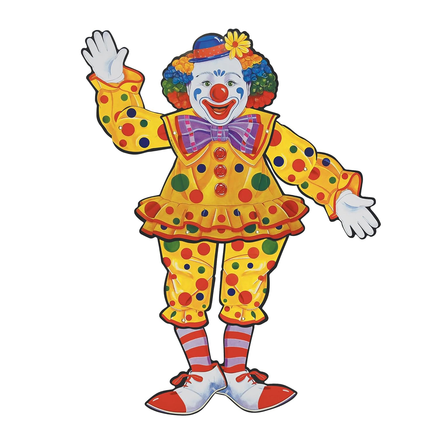 Colorful 30" Cardstock Circus Clown Wall Decoration