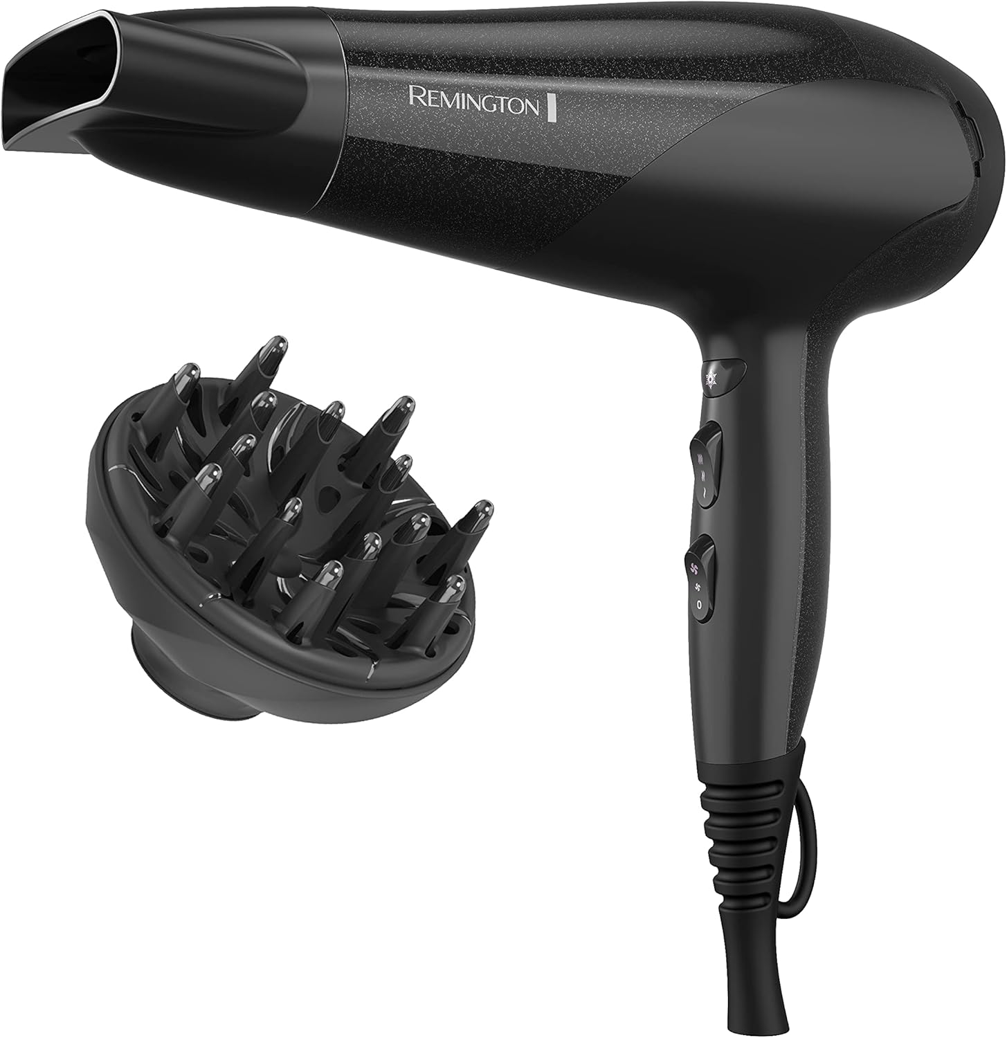 Remington D3190 Damage Protection Hair Dryer with Ceramic + Ionic + Tourmaline Technology, Black, 3 Piece Set, 1 Count (Pack of 1)