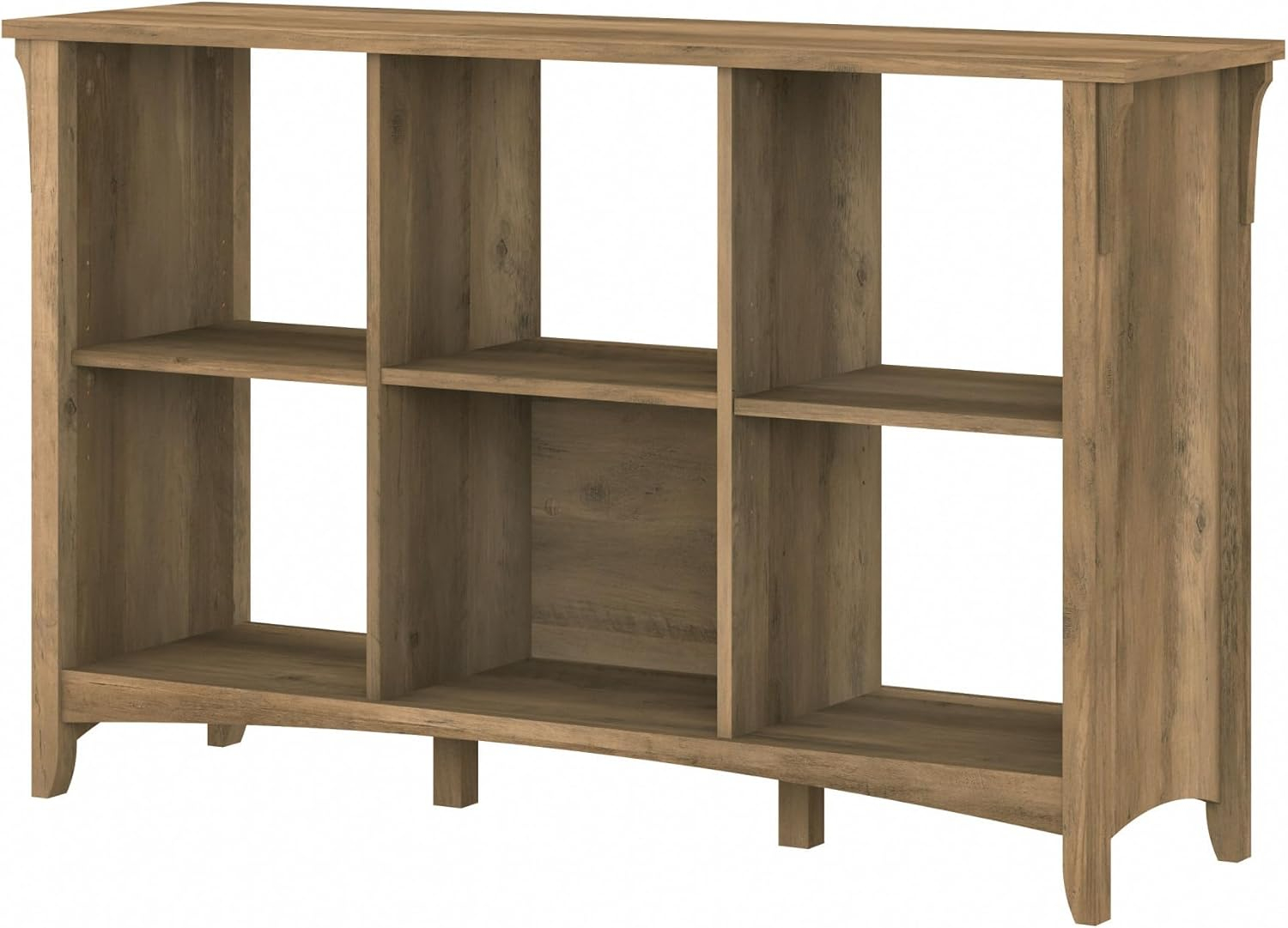 Bush Furniture Salinas 6 Cube Bookcase Organizer, Reclaimed Pine