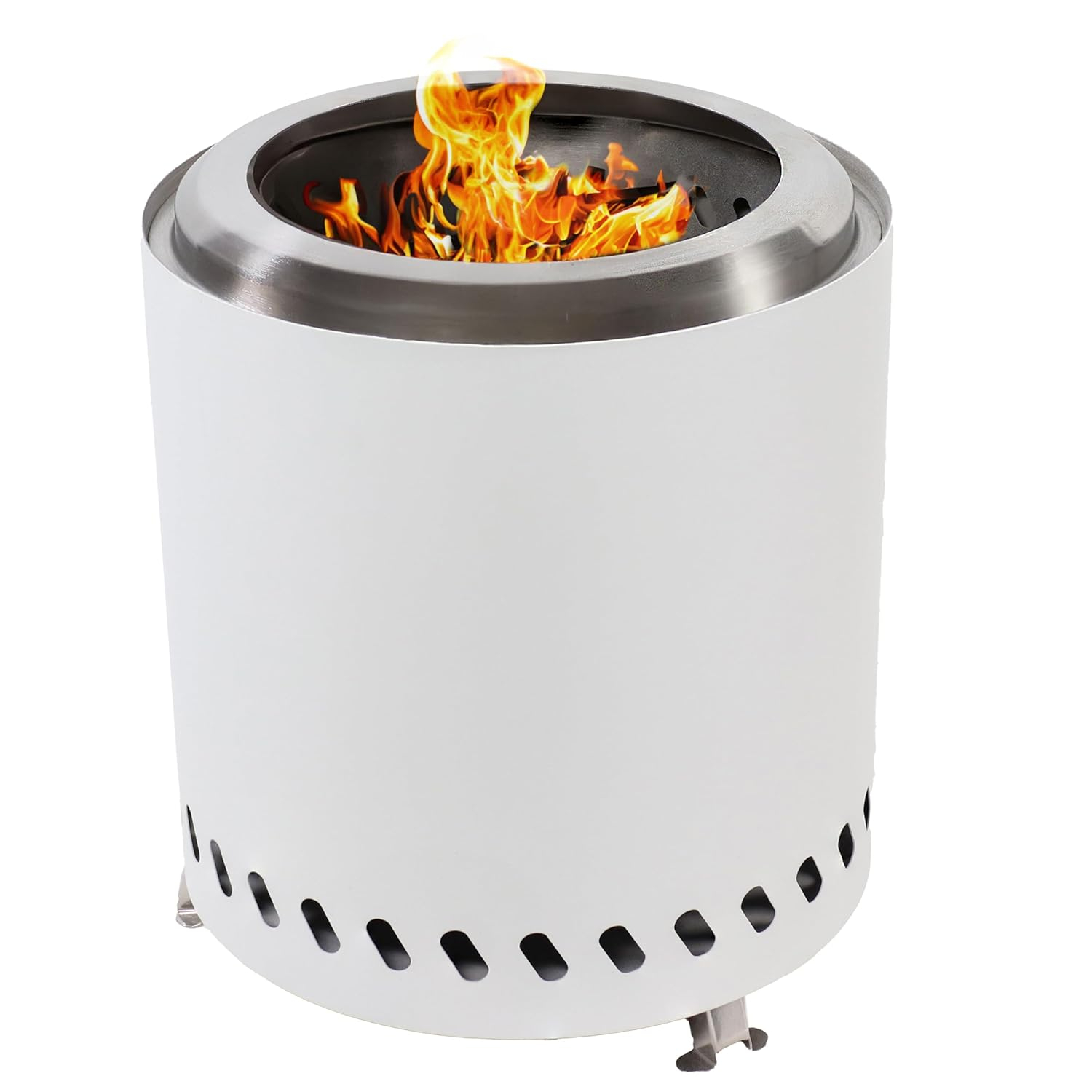 Sunnydaze 9.5" Round Wood-Burning Silver Finish Stainless Steel Tabletop Smokeless Fire Pit