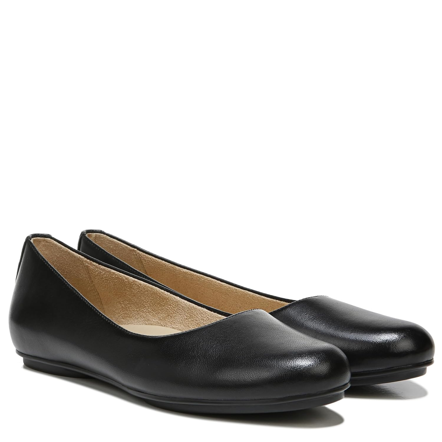 Maxwell 7.5 Black Leather Ballet Flat with Advanced Cushioning
