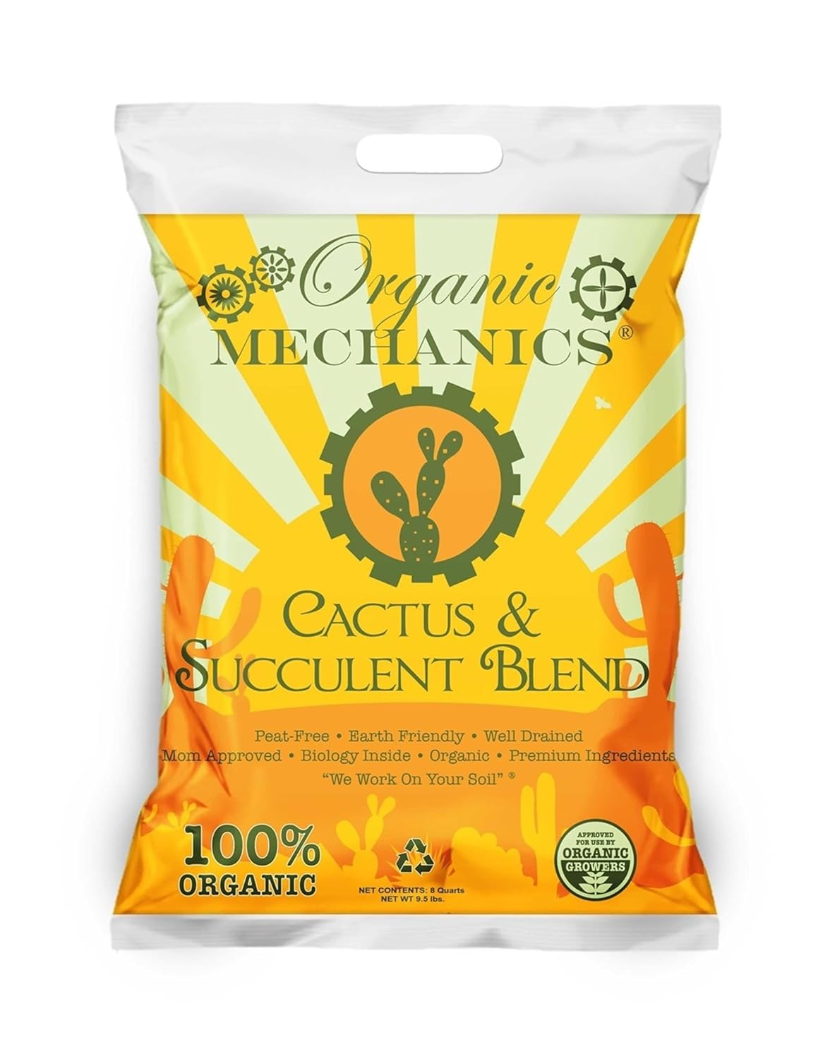 Organic Cactus and Succulent Potting Soil Blend, 8 Quarts