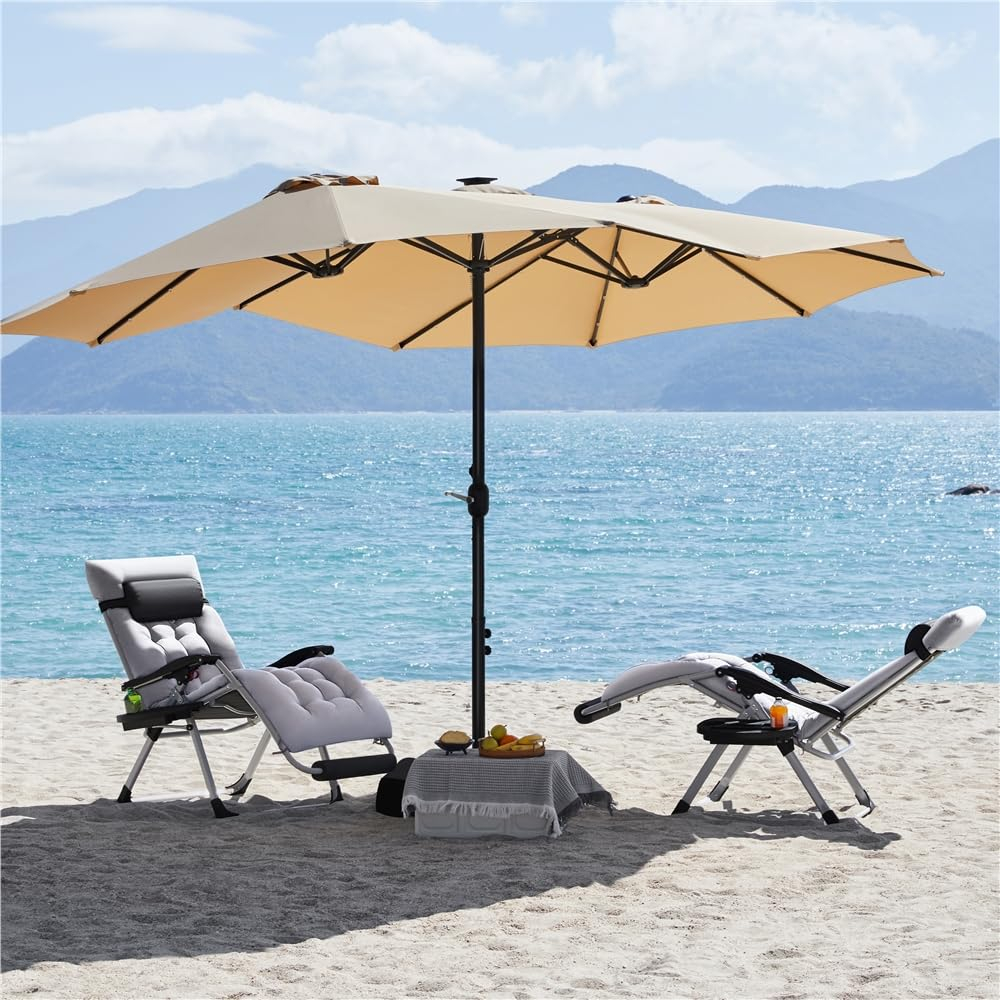 Yaheetech Zero Gravity Chair, Folding Reclining Lounge Recliner with Removable Pad & Headrest & Side Cup Holder Tray for Indoor and Outdoor Gray/2