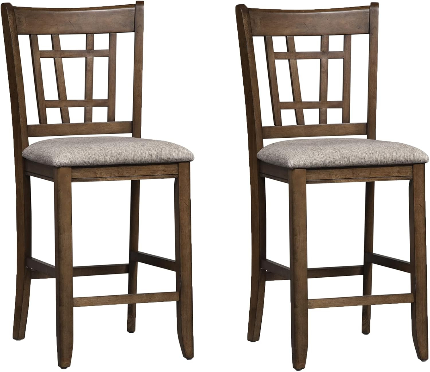 Santa Rosa Medium Brown 24 Inch Lattice Back Counter Chair-Set of 2