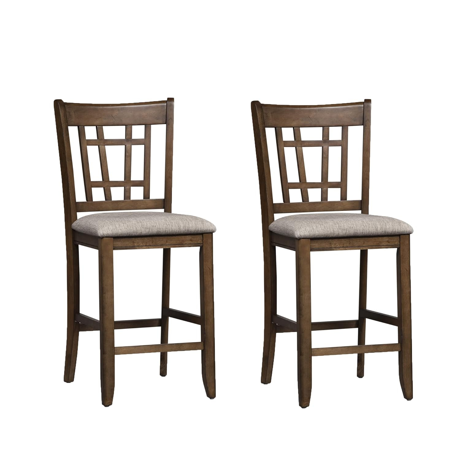 Santa Rosa Medium Brown 24 Inch Lattice Back Counter Chair-Set of 2