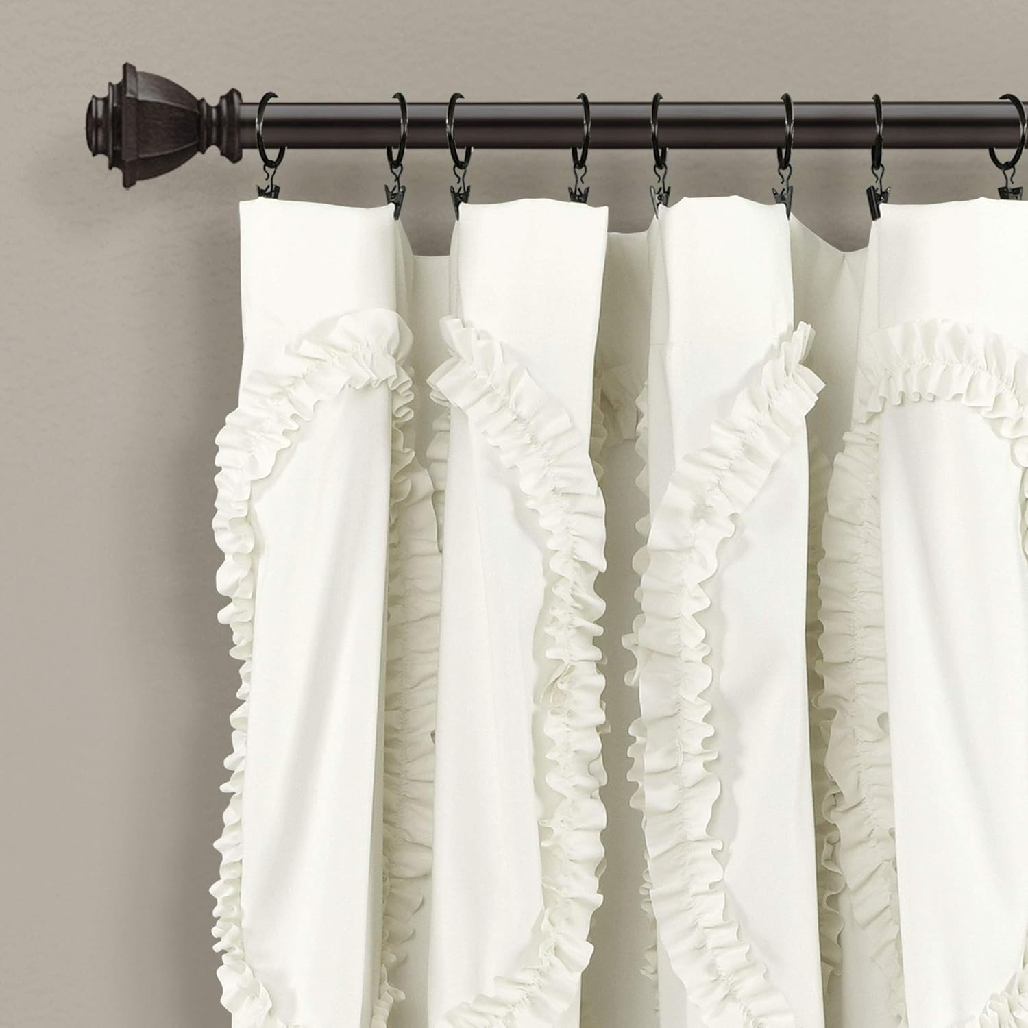 Lush Decor Avon Window Curtain Sydney Throw Blanket, 54"W x 84"L, Ivory