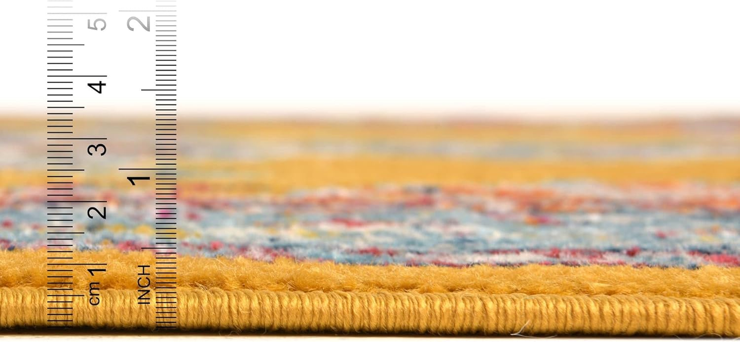Unique Loom Parker Collection Area Rug - Merakli (2' 7" x 12' 2" Runner, Yellow/ Brown)