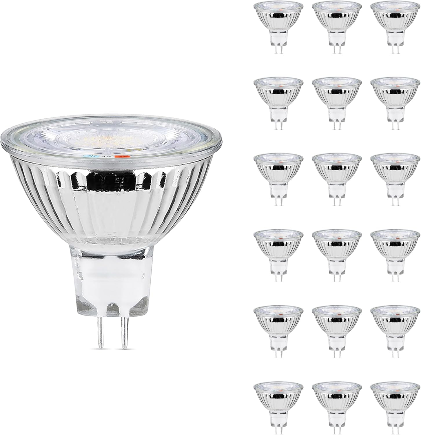 20W Equivalent MR16 GU5.3 Bi-Pin Dimmable 12V Track Light LED Flood Light Bulb 3000K/4000K/5000K Tunable White (18-Pack)