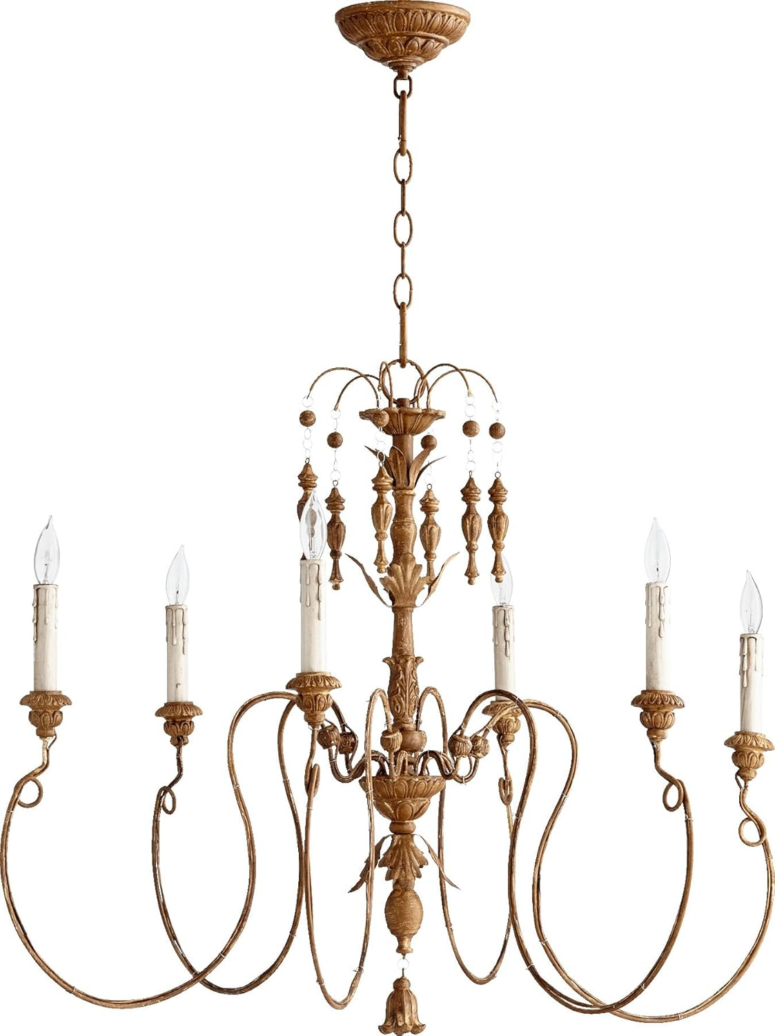 Quorum Lighting Salento 6-Light Chandelier, French Umber, 32 Width, 28 Height