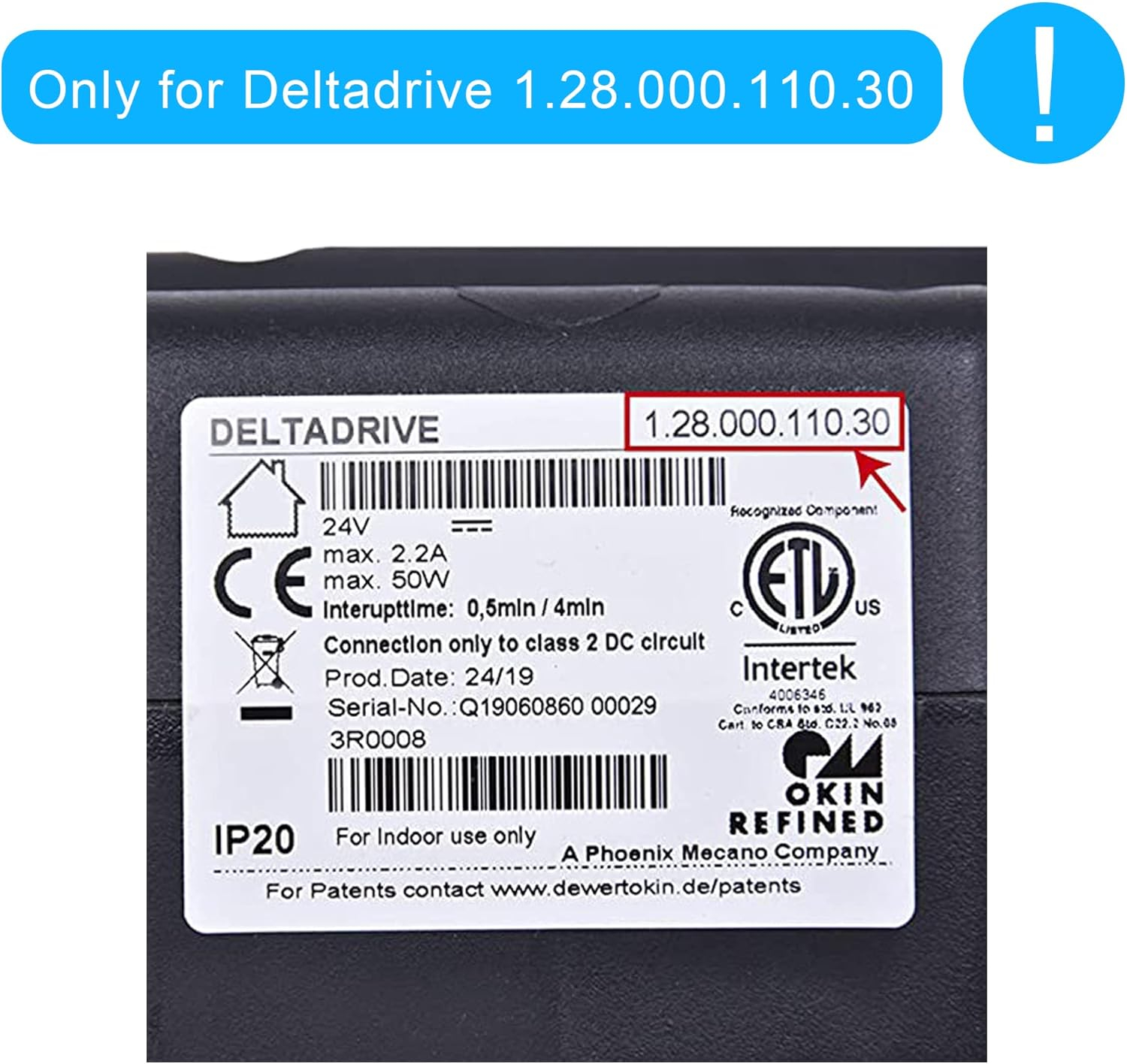 Okin Deltadrive Actuator Motor Model 1.28.000.131.30 Replacement for Lift Chair Power Recliner