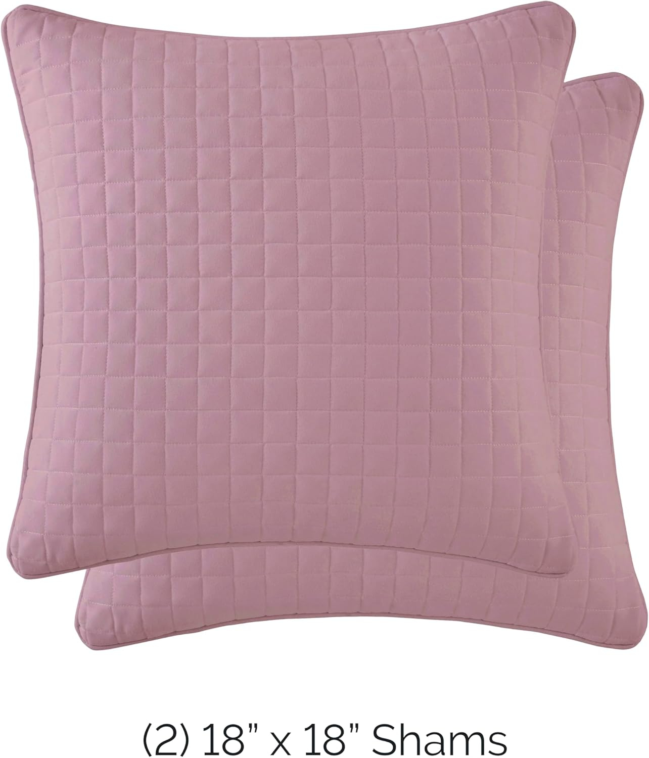 Southshore Fine Living, Inc. 18"x18" Pillow Cover Set, Euro Sham Covers, Fits Throw Pillows for Bed or Couch, Quilted Decorative Pillow Shams, Lavender