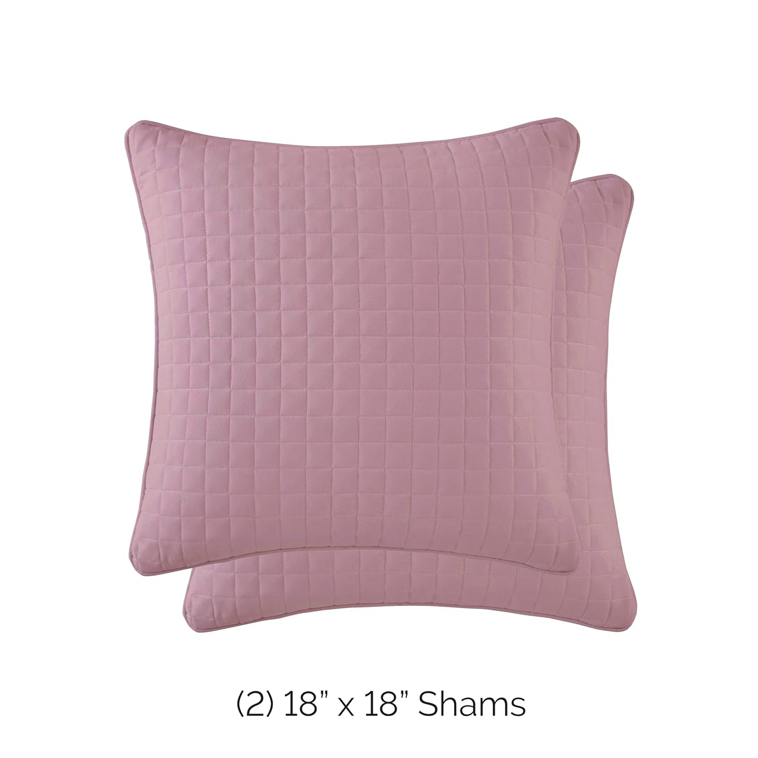 Southshore Fine Living, Inc. 18"x18" Pillow Cover Set, Euro Sham Covers, Fits Throw Pillows for Bed or Couch, Quilted Decorative Pillow Shams, Lavender