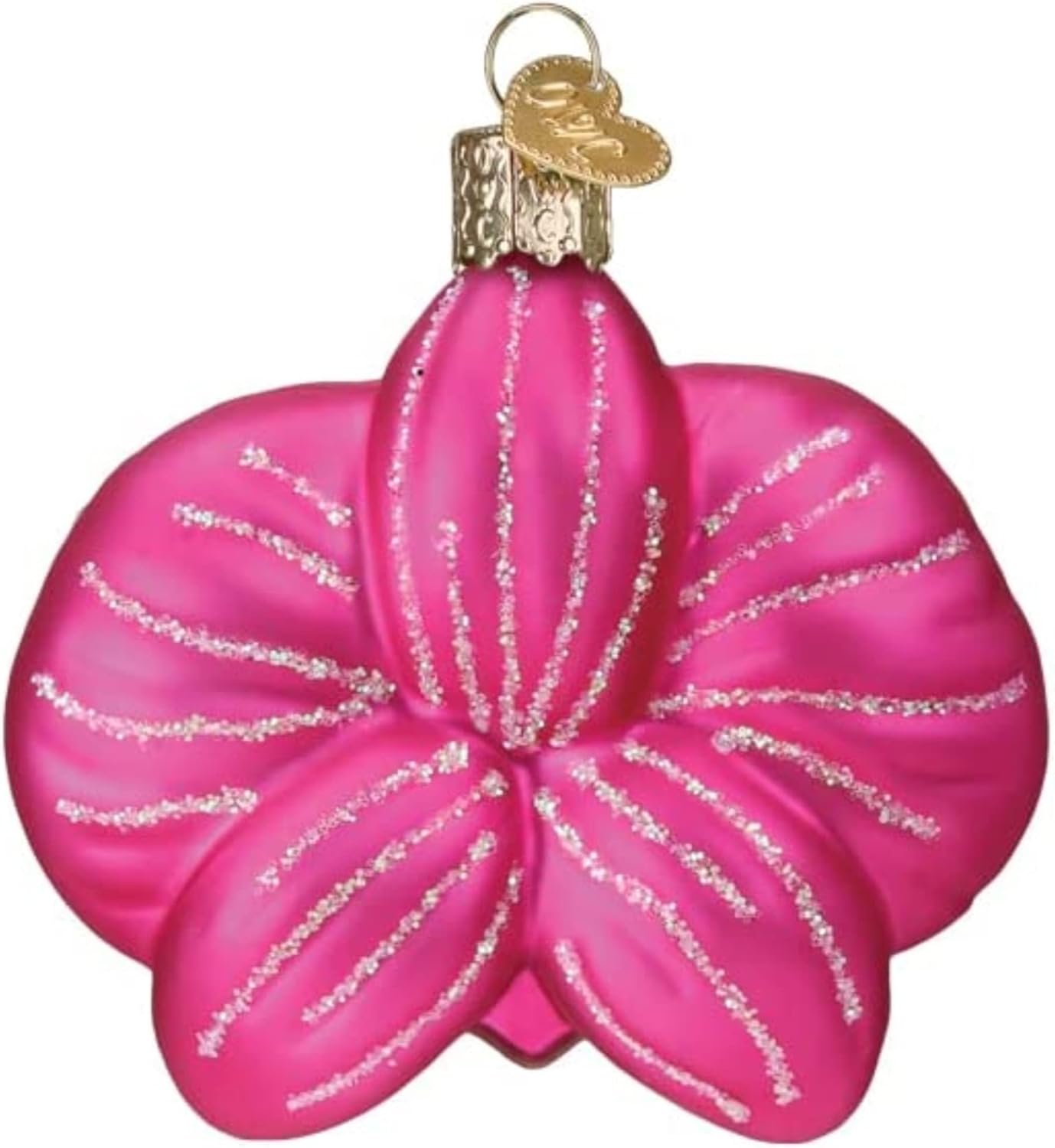 Old World Christmas Glass Blown Christmas Ornament, Orchid (With OWC Gift Box)