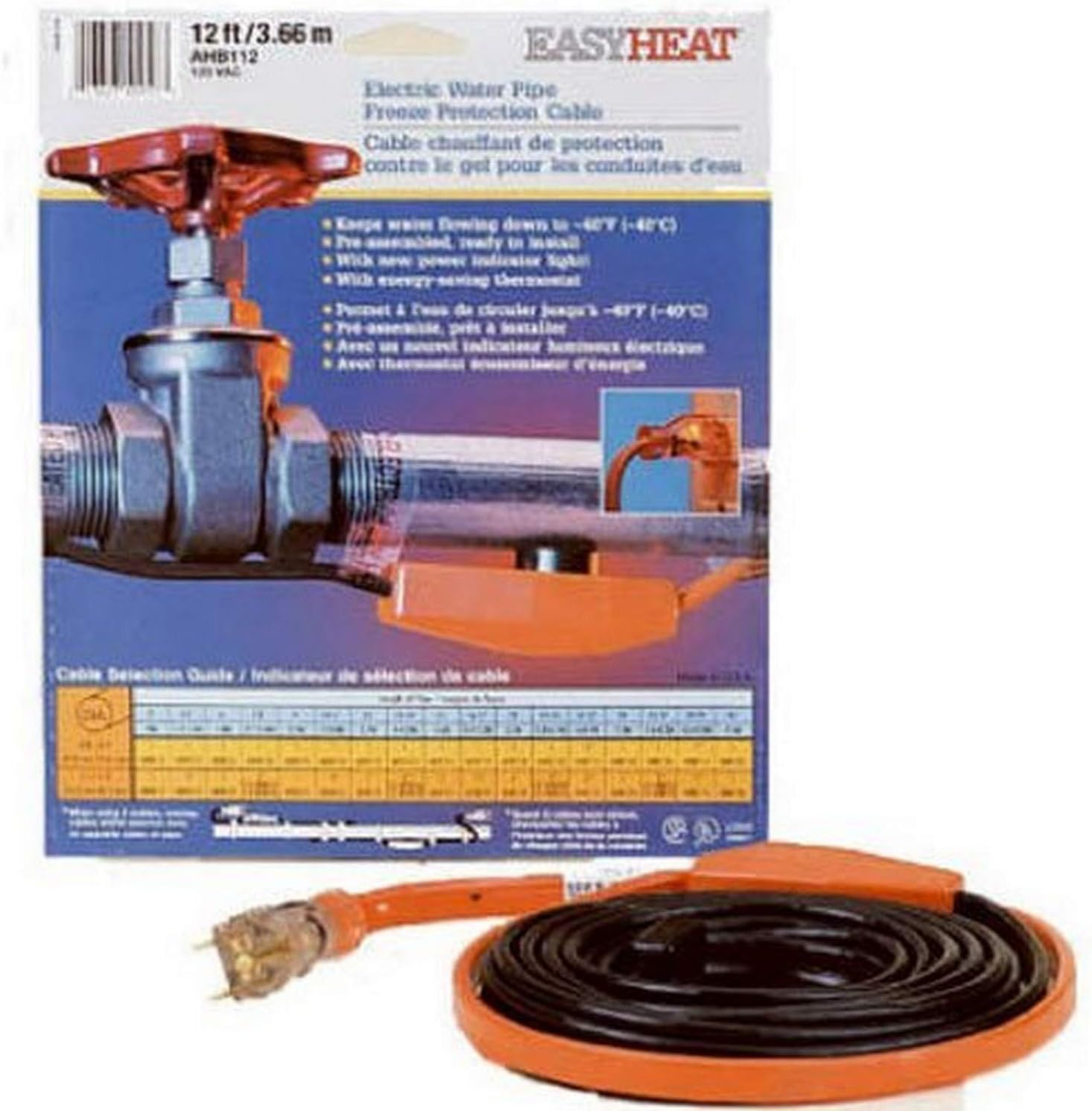 Easy Heat AHB115 Heating Cable For Water Pipe