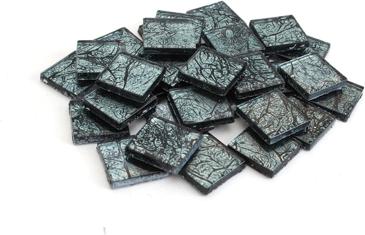 Blue and Black Foil Mosaic Tiles, 3 Pound Assortment