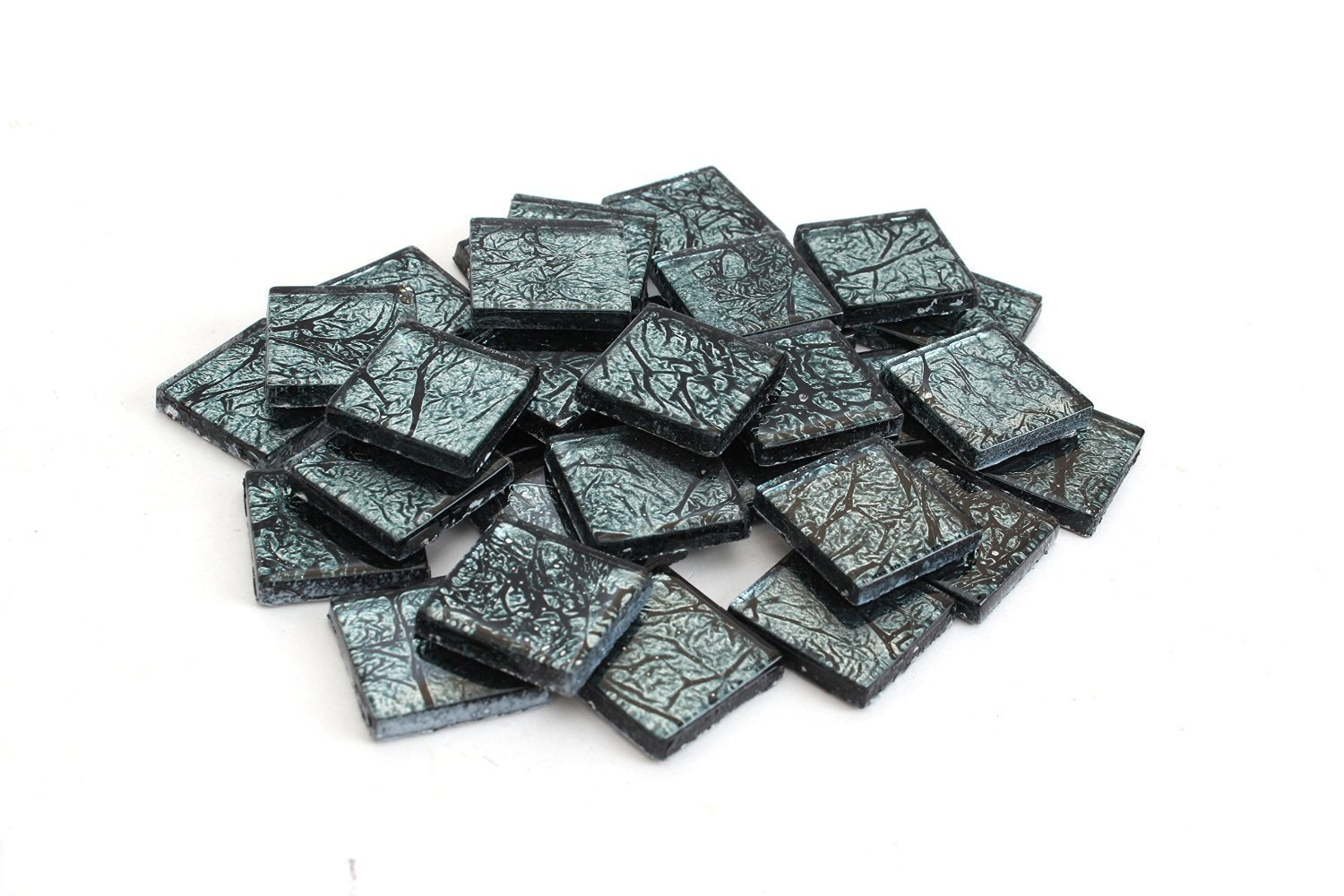 Blue and Black Foil Mosaic Tiles, 3 Pound Assortment