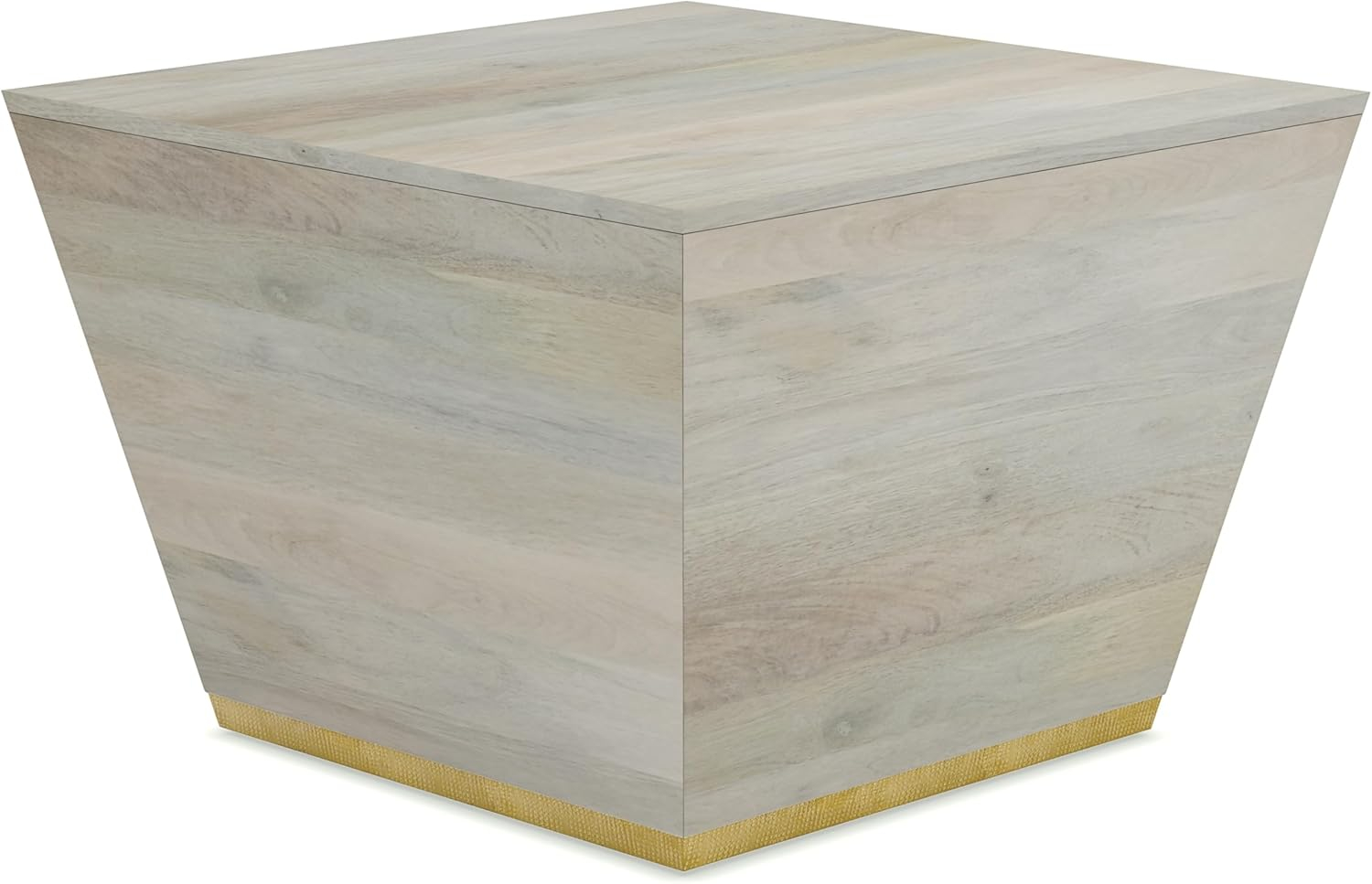 Simpli Home Abba SOLID MANGO WOOD 28 inch Wide Square Modern Coffee Table in White Wash , Fully Assembled