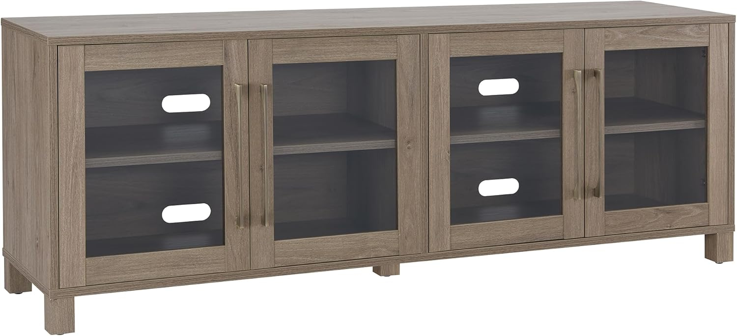 Evelyn&Zoe Quincy Rectangular TV Stand for TV's up to 75", Antiqued Gray