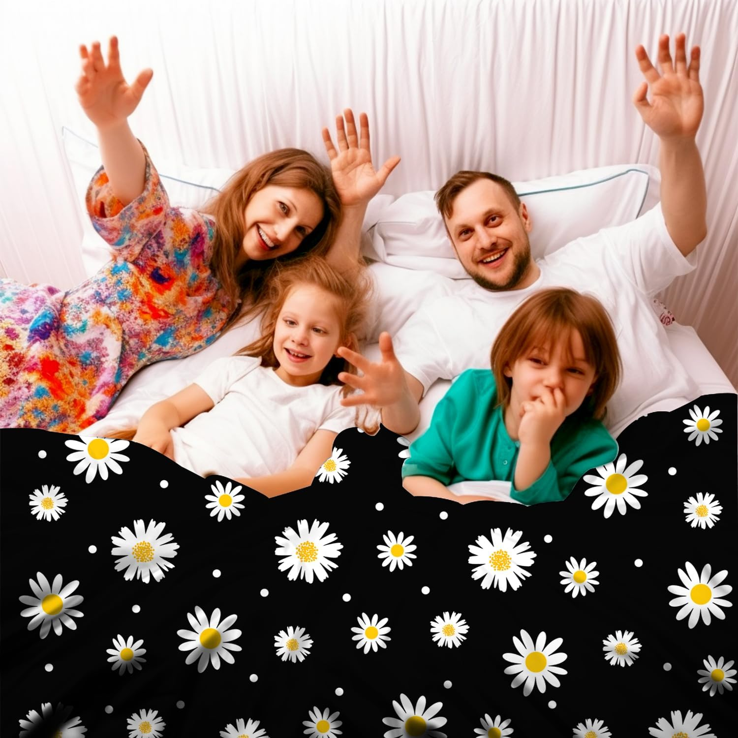 Daisy Blanket Floral Daisies Fuzzy Flannel Throw Blankets Flowers Plush Decor Cozy Bedding for Bed Couch Living Room Kids Girls Women Adults Gifts 50"X40"