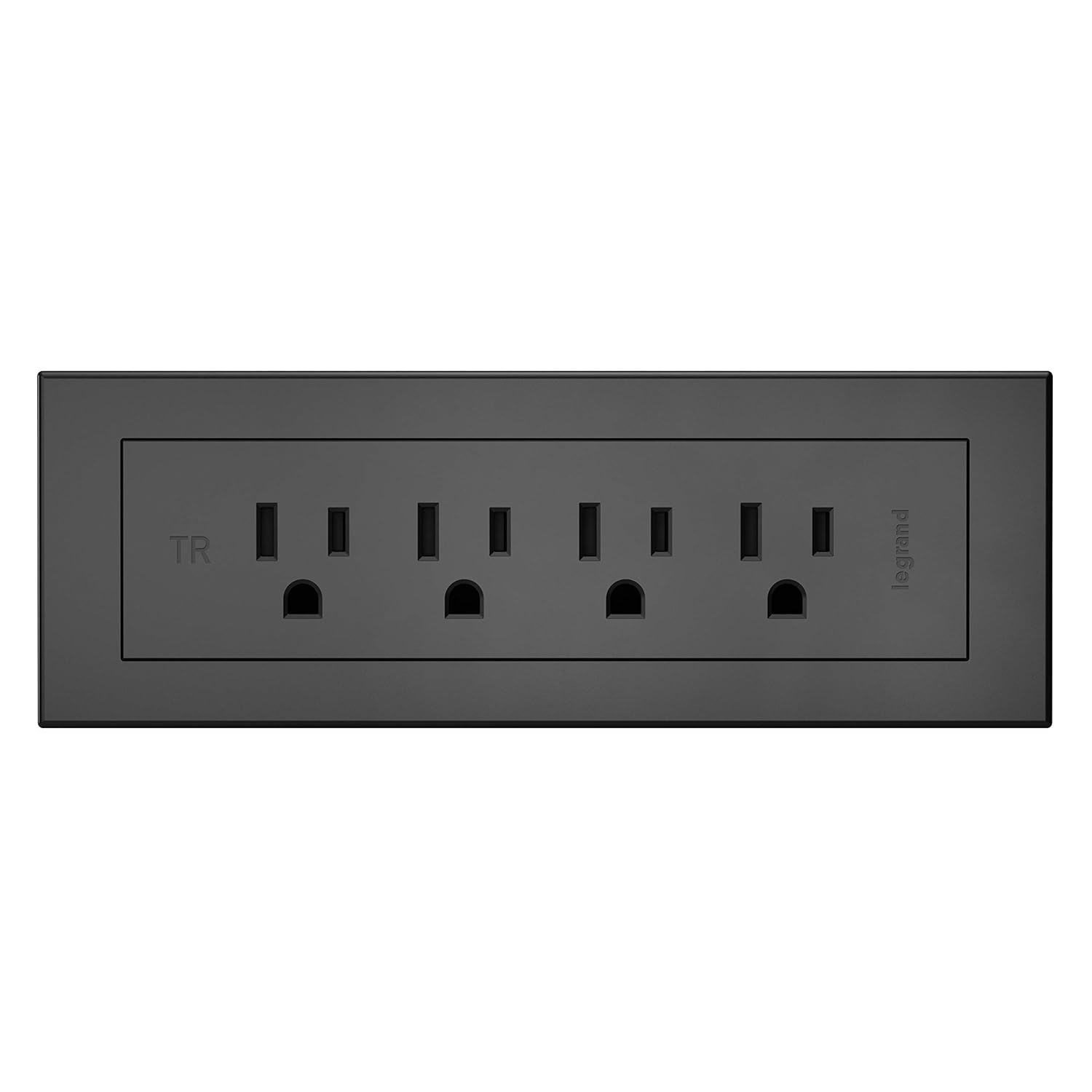 Black Radiant 4-Outlet Furniture Power Strip, 10 ft Cord
