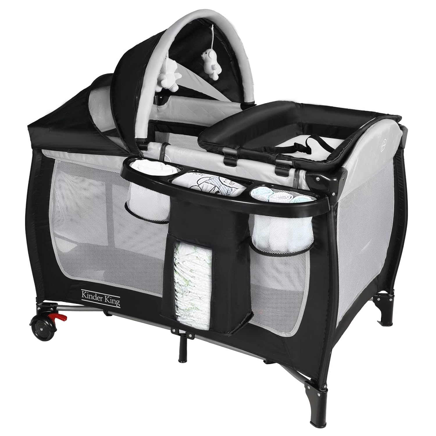 AILEEKISS Portable Nursery Center Playard,  Foldable Baby Bassinet Crib for Toddlers, Unisex
