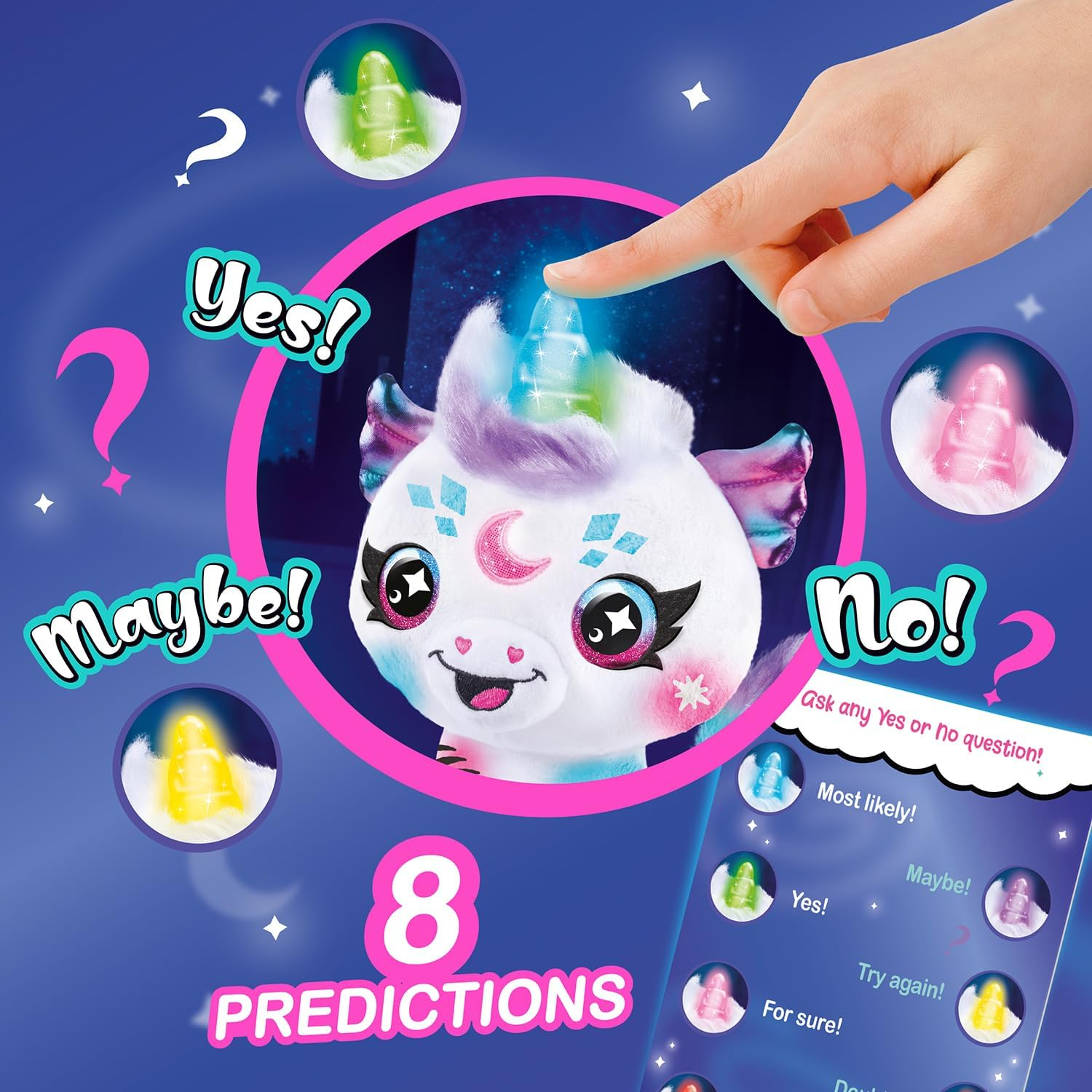Canal Toys Airbrush Plush Cosmic Light Up Unicorn! Decorate, wash, Repeat! Customize Your own Spray Art Plush. Light up Fortune teller's Horn. Ages 6+