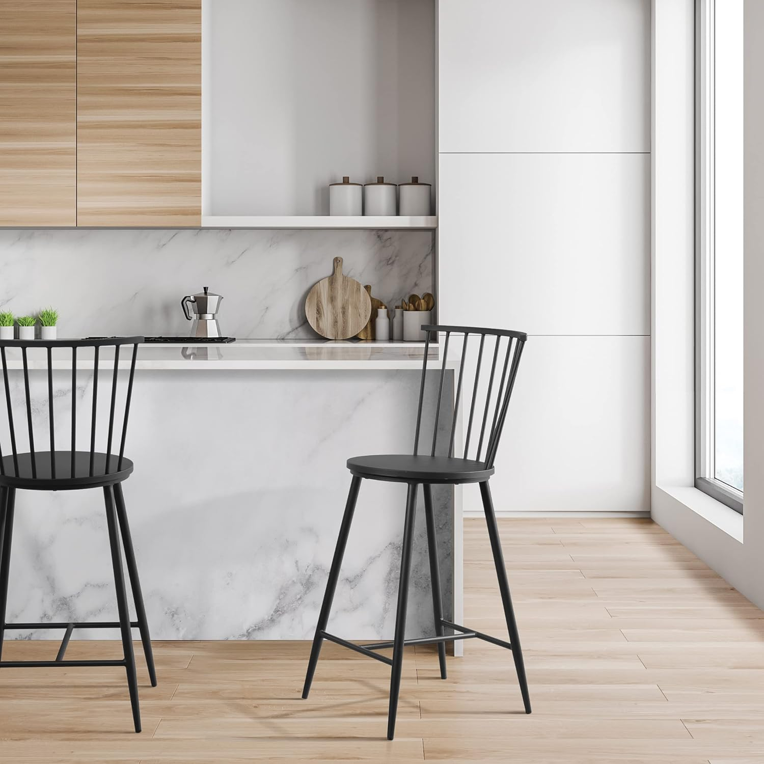 Bryce Counter Stool 26" with Black Metal Frame