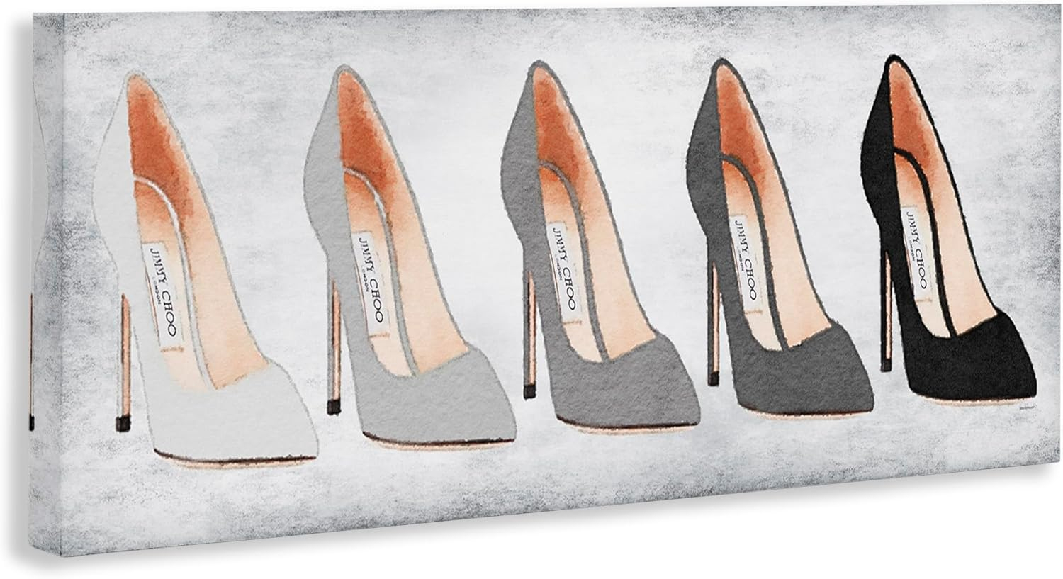 Stupell Industries Glam Fashion High Heels Grey Shades Distressed Canvas Wall Art by Amanda Greenwood